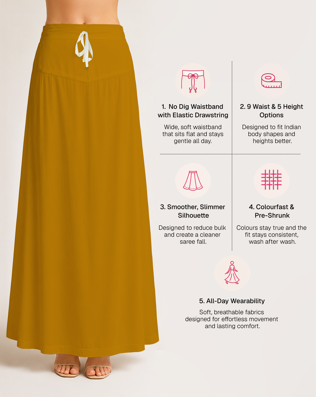 Fine Pure Cotton Satin Petticoat