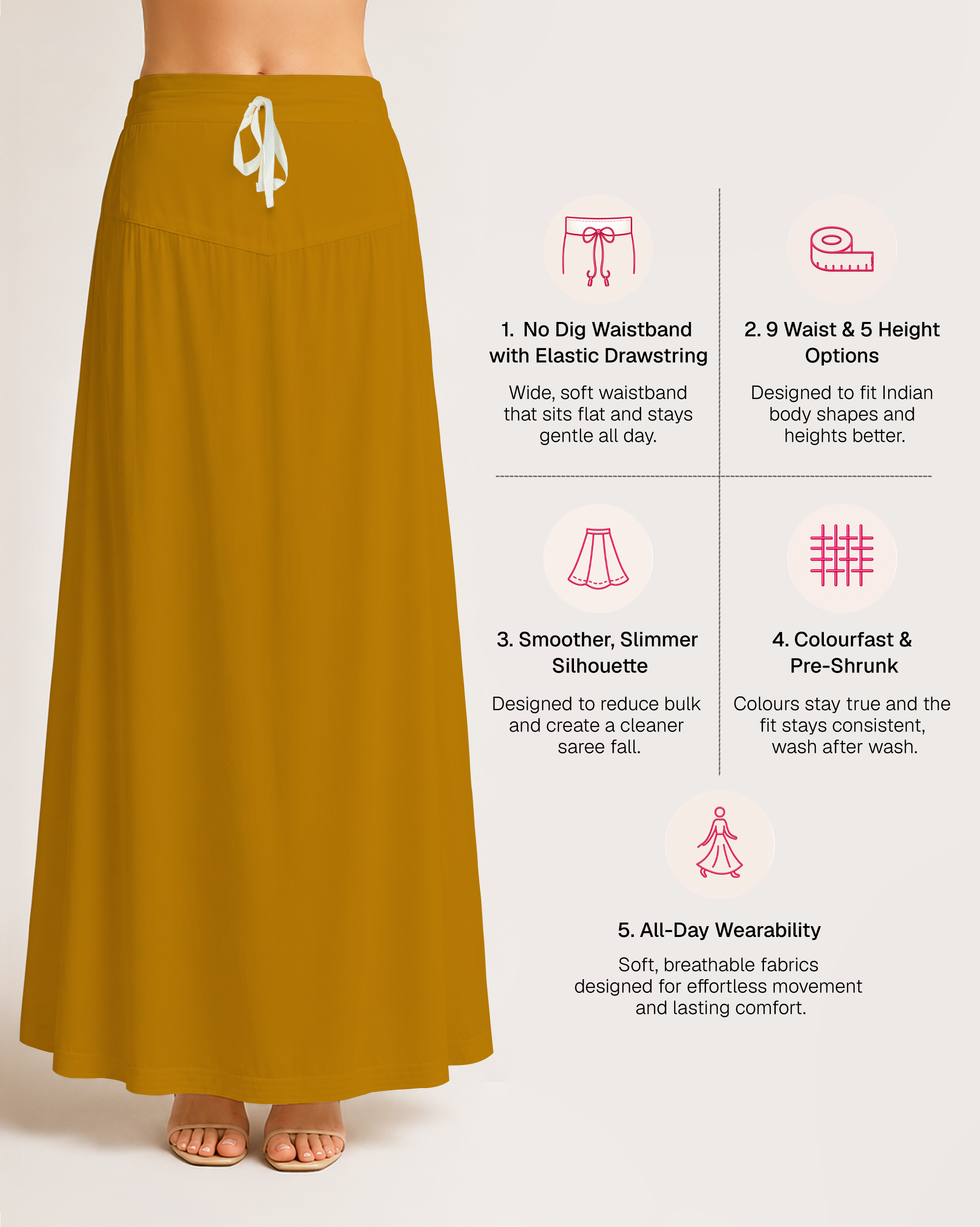 Fine Pure Cotton Satin Petticoat