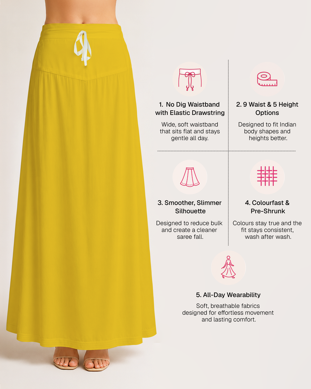 Fine Pure Cotton Satin Petticoat