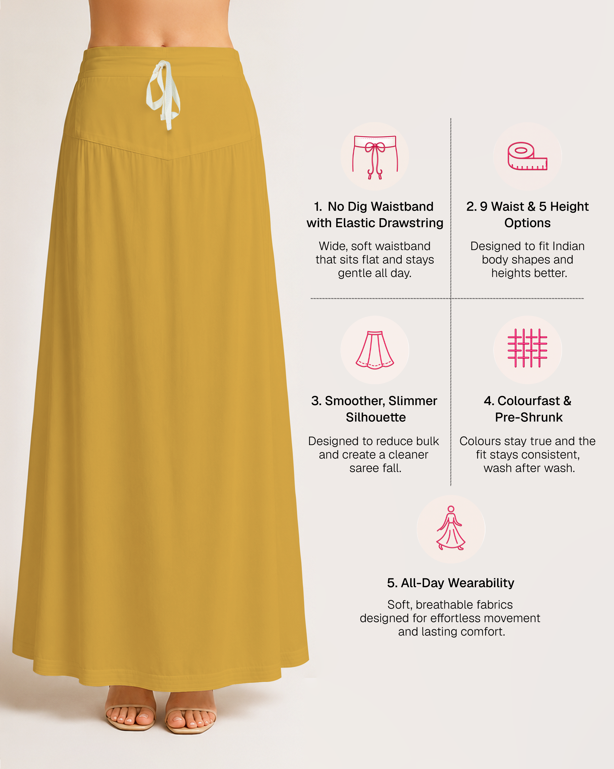 Fine Pure Cotton Satin Petticoat