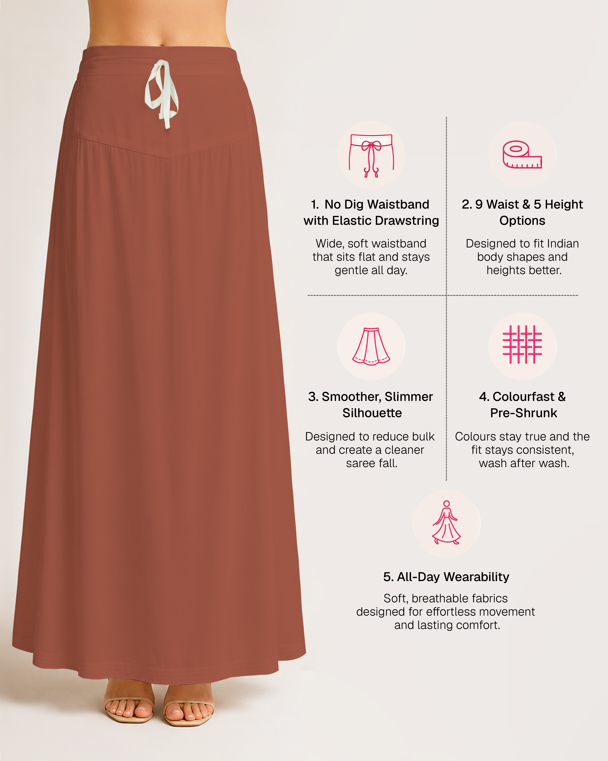 Fine Pure Cotton Satin Petticoat