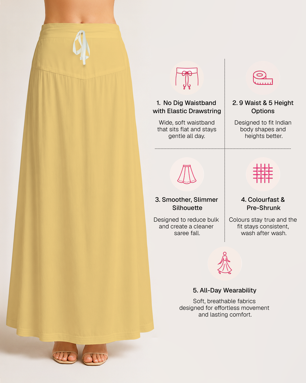 Fine Pure Cotton Satin Petticoat