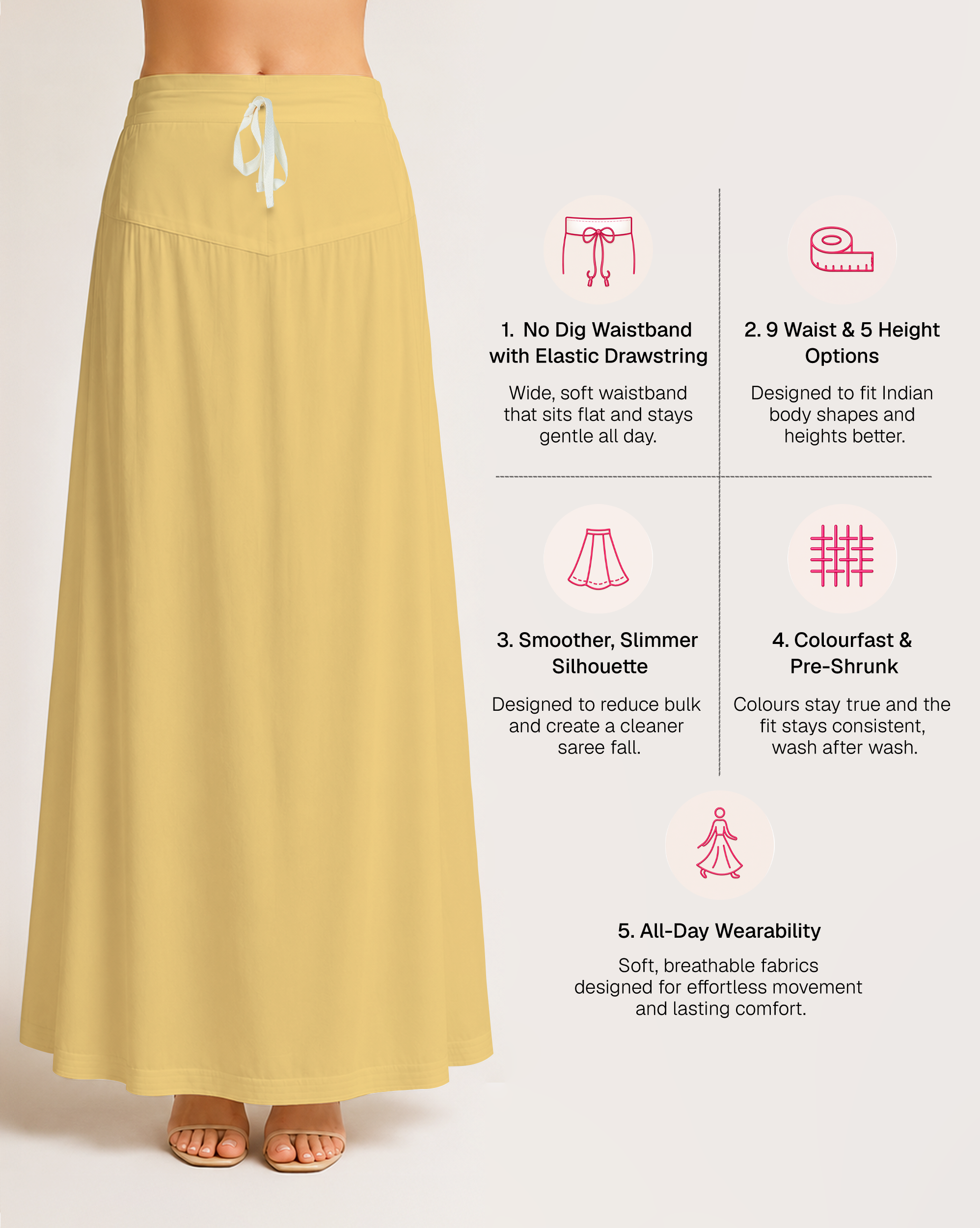 Fine Pure Cotton Satin Petticoat