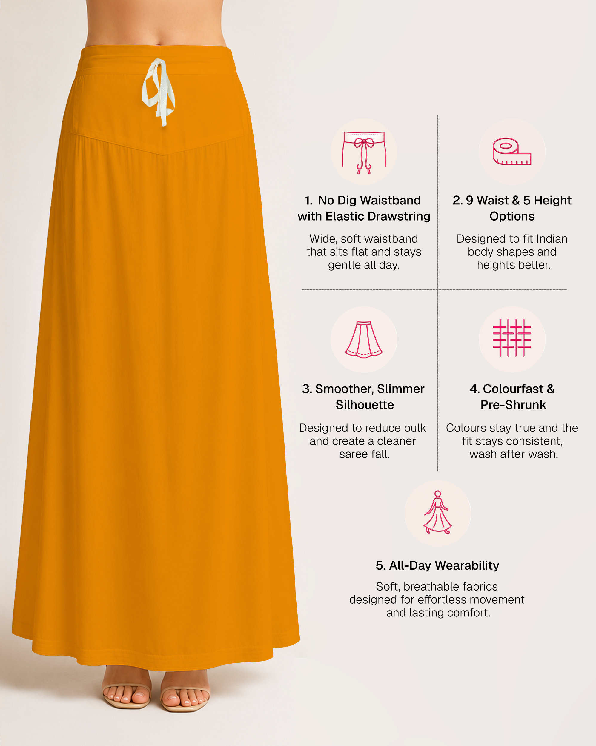 Fine Pure Cotton Satin Petticoat