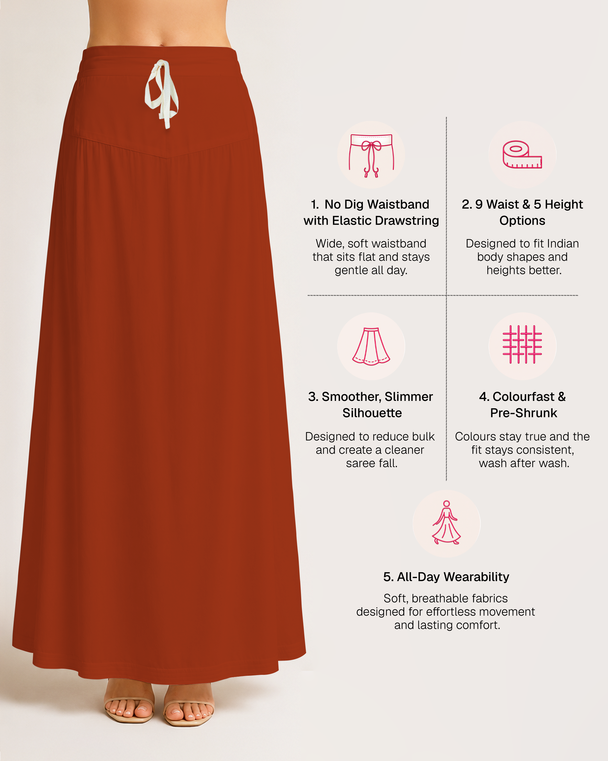 Fine Pure Cotton Satin Petticoat