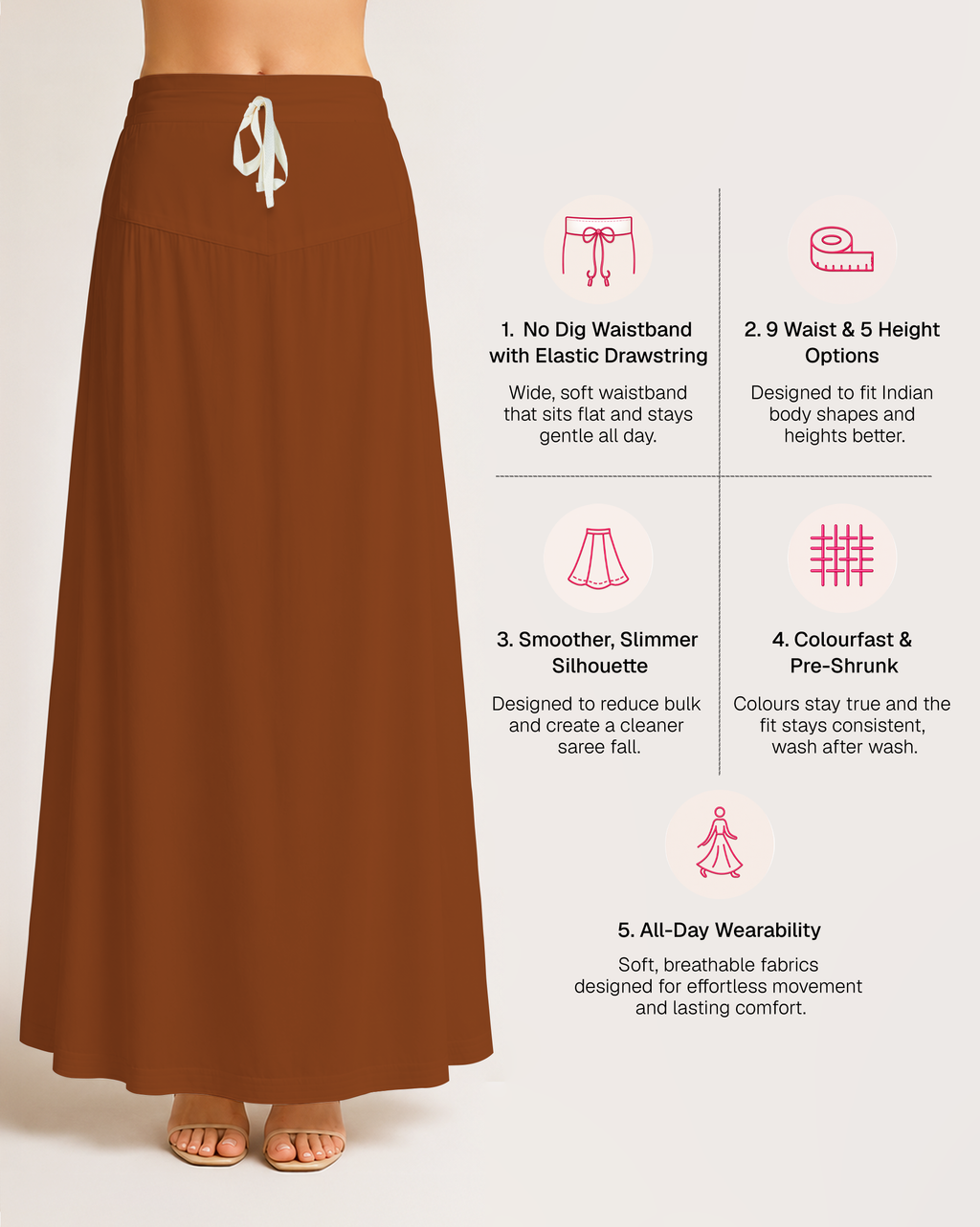 Fine Pure Cotton Satin Petticoat