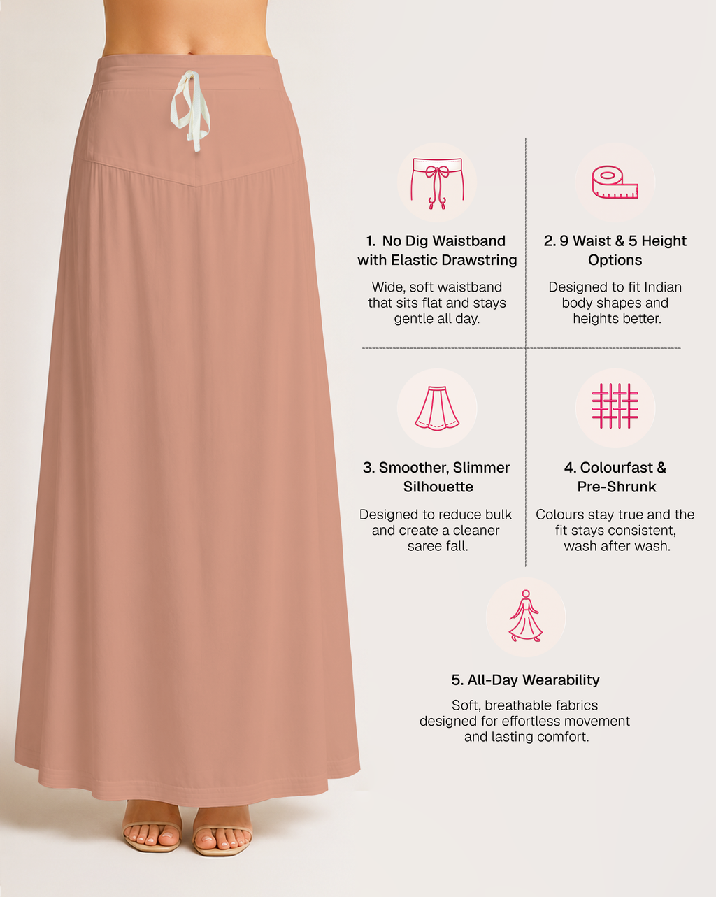 Fine Pure Cotton Satin Petticoat
