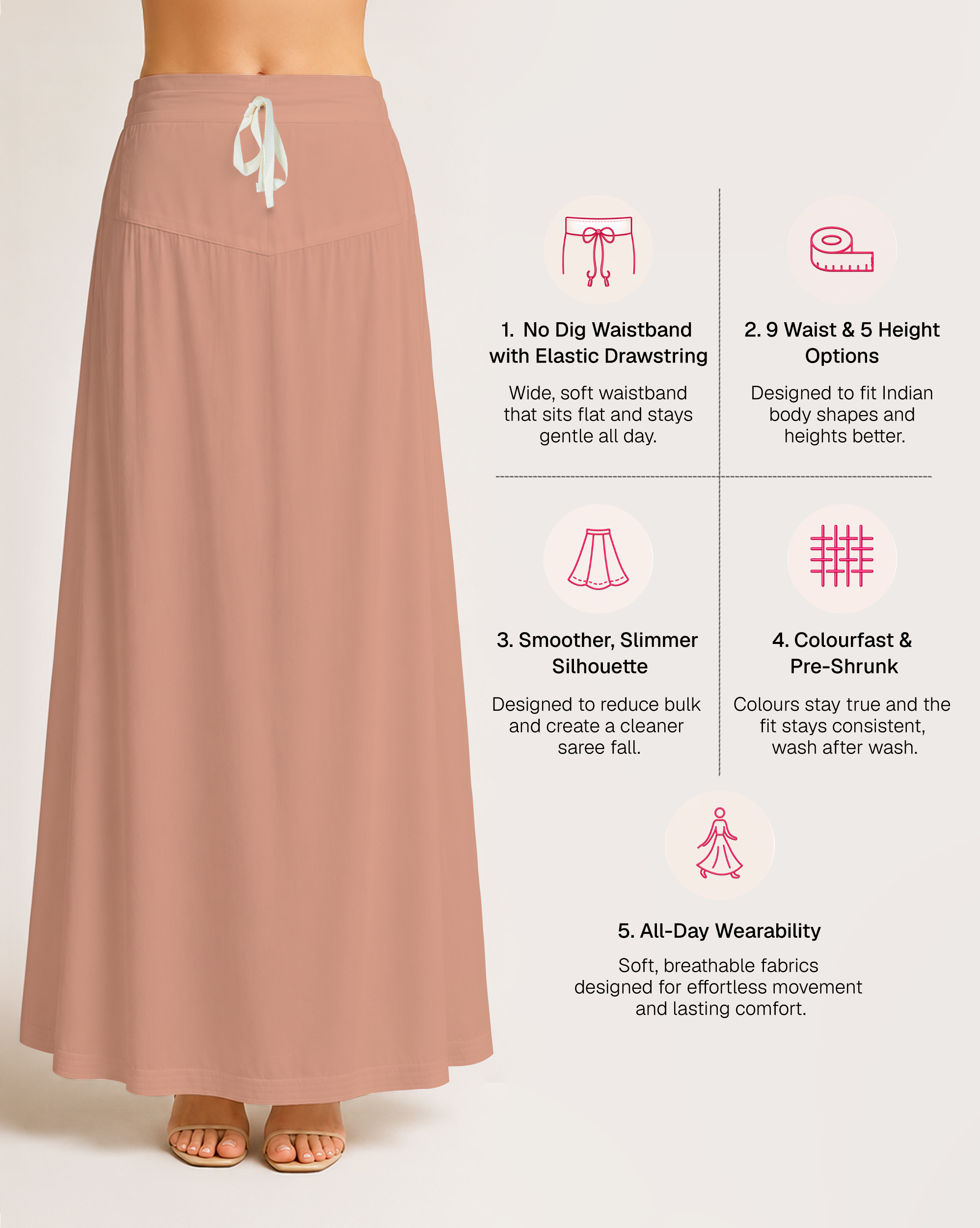 Fine Pure Cotton Satin Petticoat