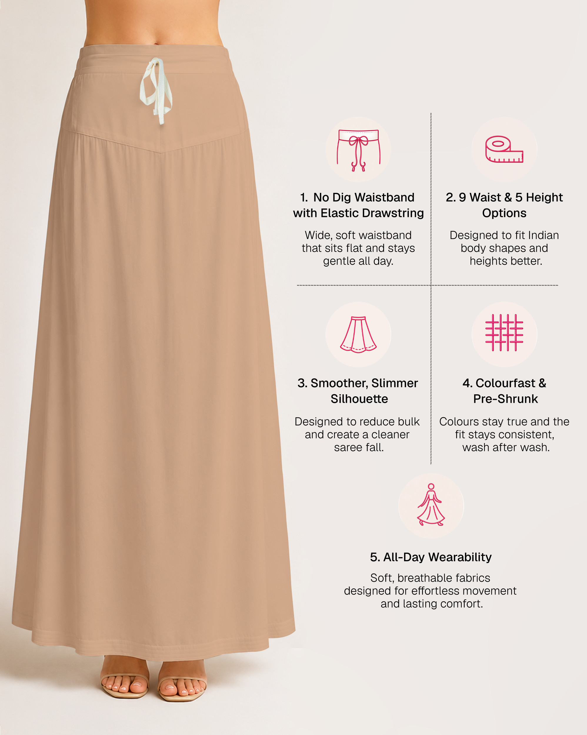 Fine Pure Cotton Satin Petticoat