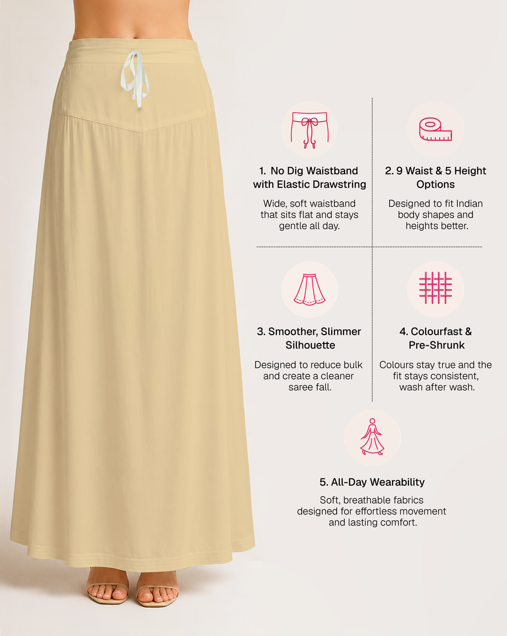 Fine Pure Cotton Satin Petticoat