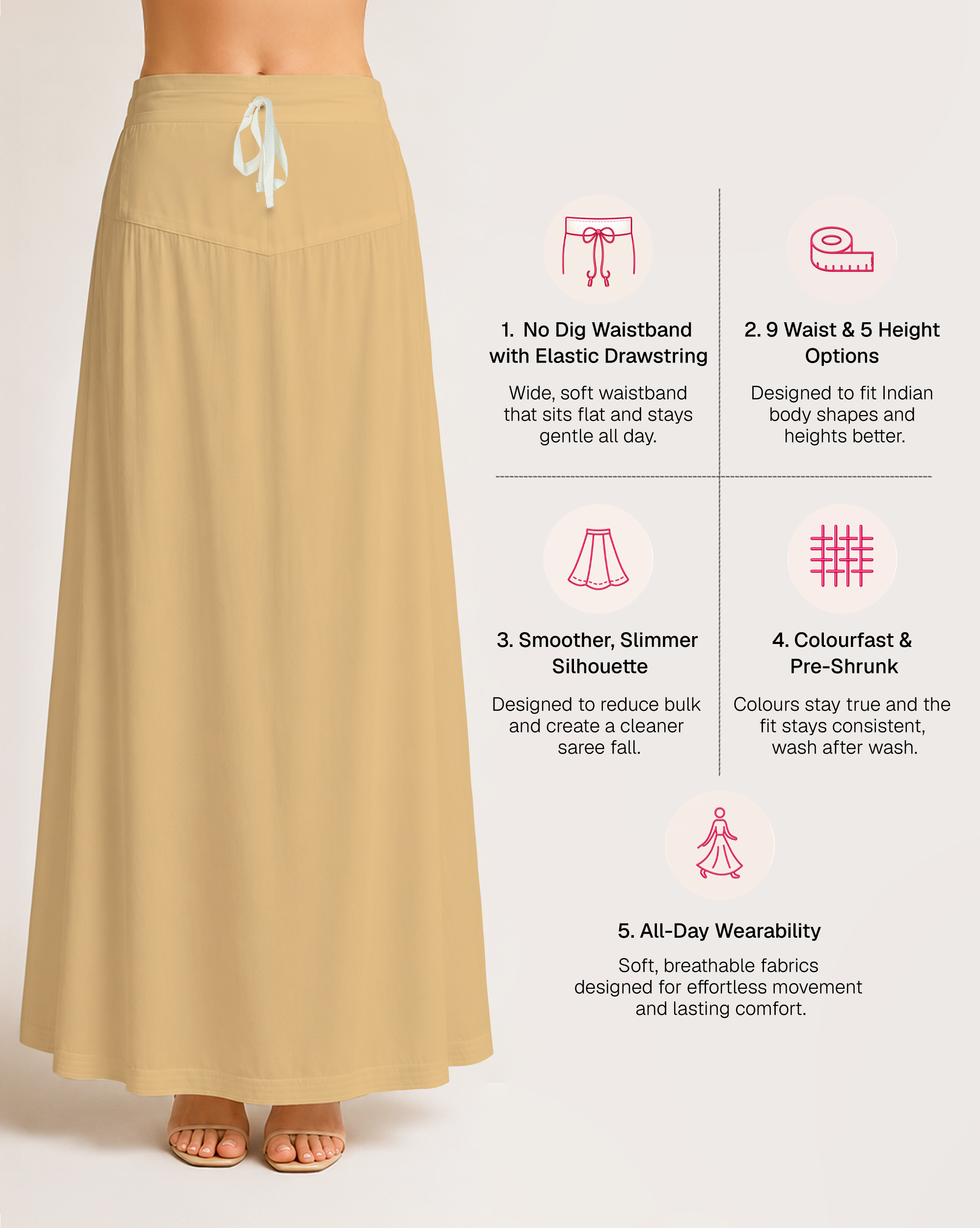 Fine Pure Cotton Satin Petticoat