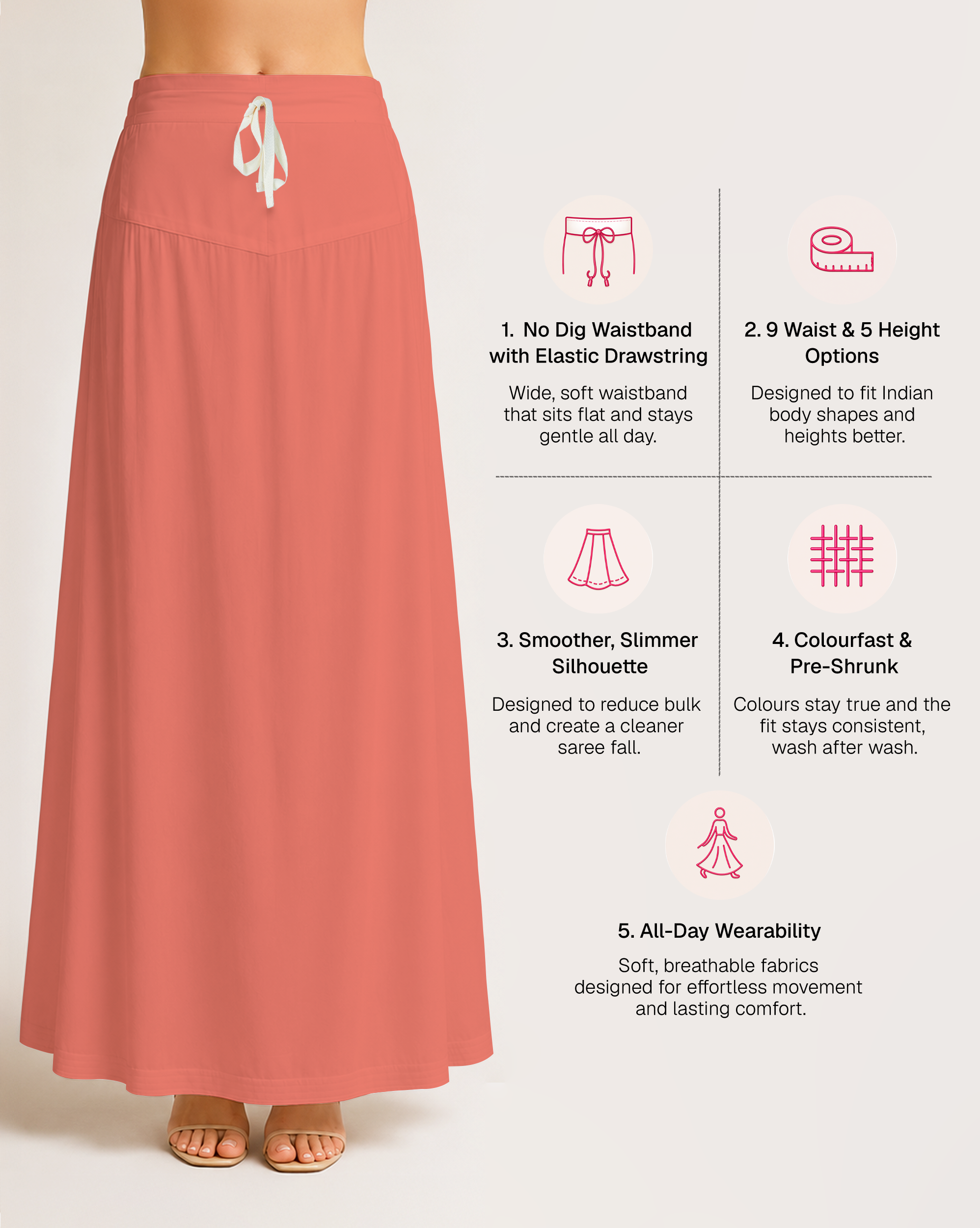 Fine Pure Cotton Satin Petticoat