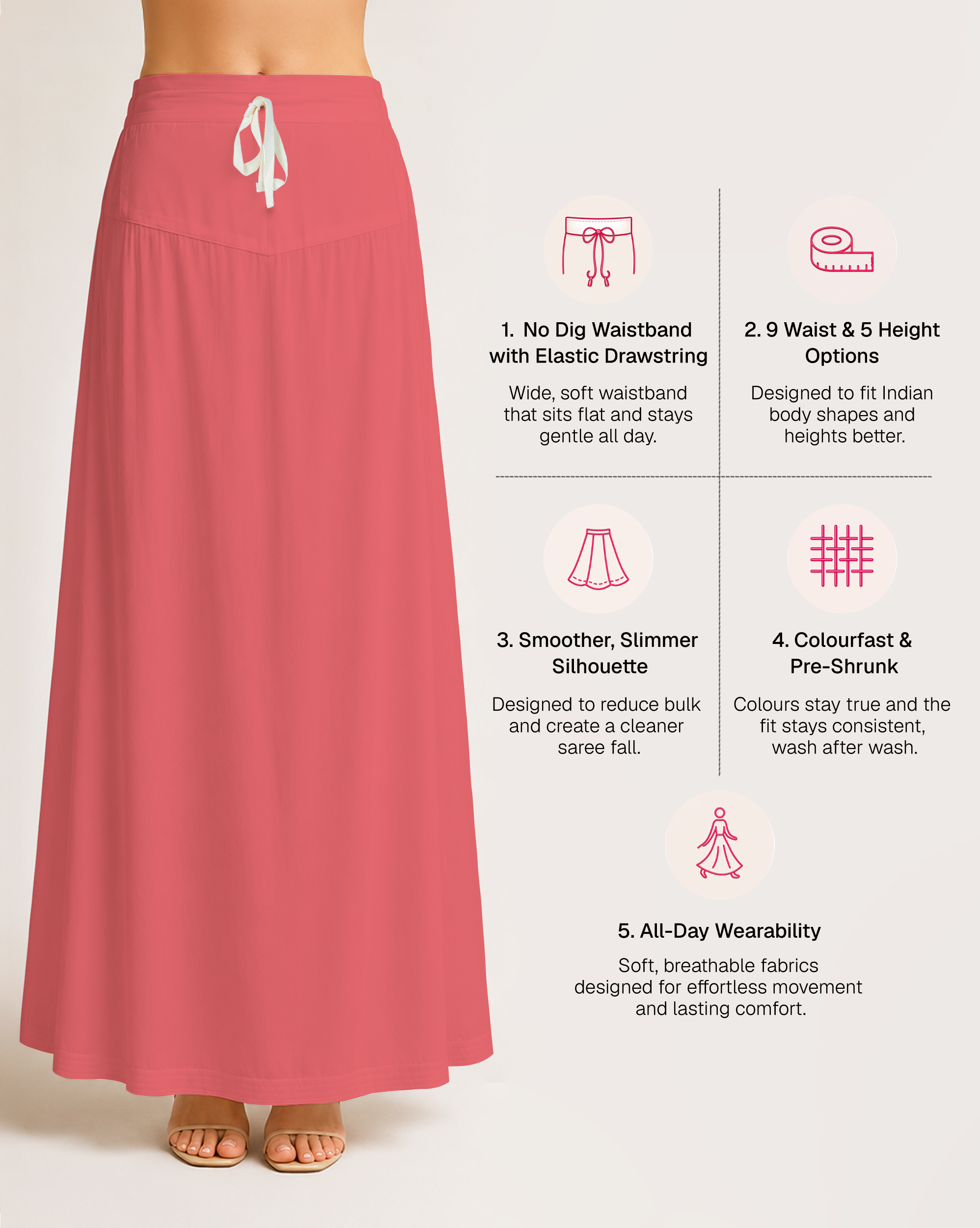 Fine Pure Cotton Satin Petticoat