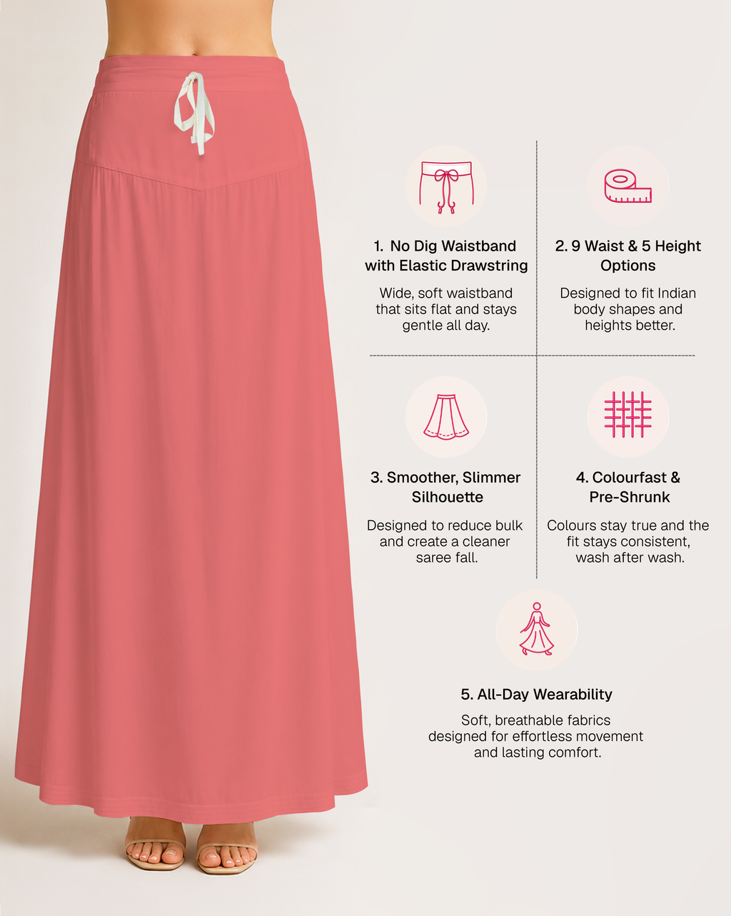 Fine Pure Cotton Satin Petticoat