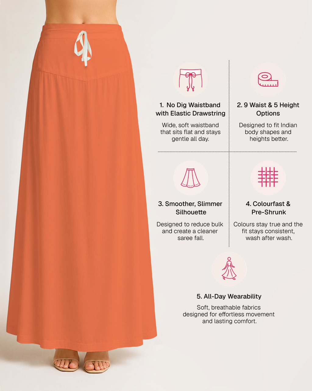 Fine Pure Cotton Satin Petticoat