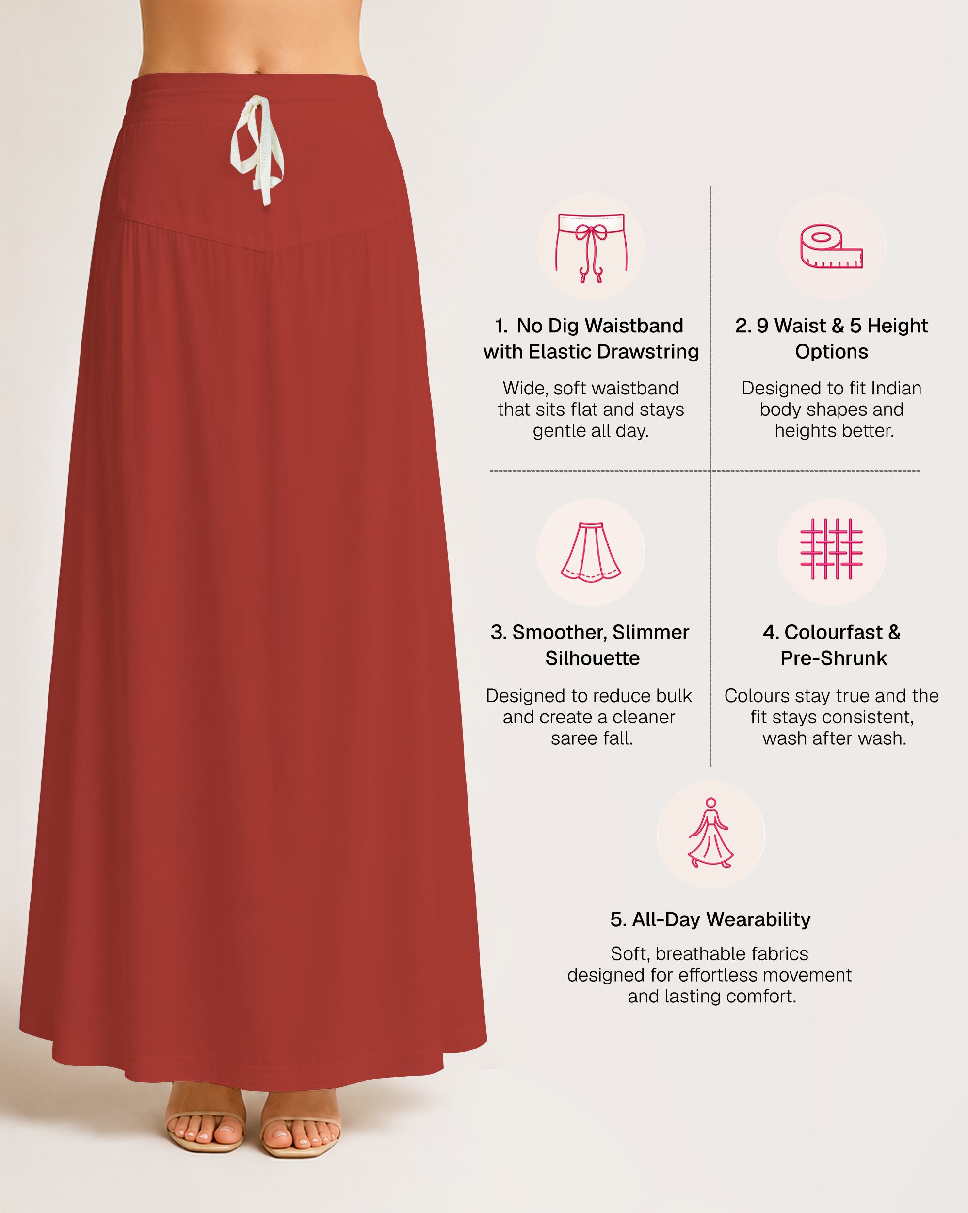 Fine Pure Cotton Satin Petticoat