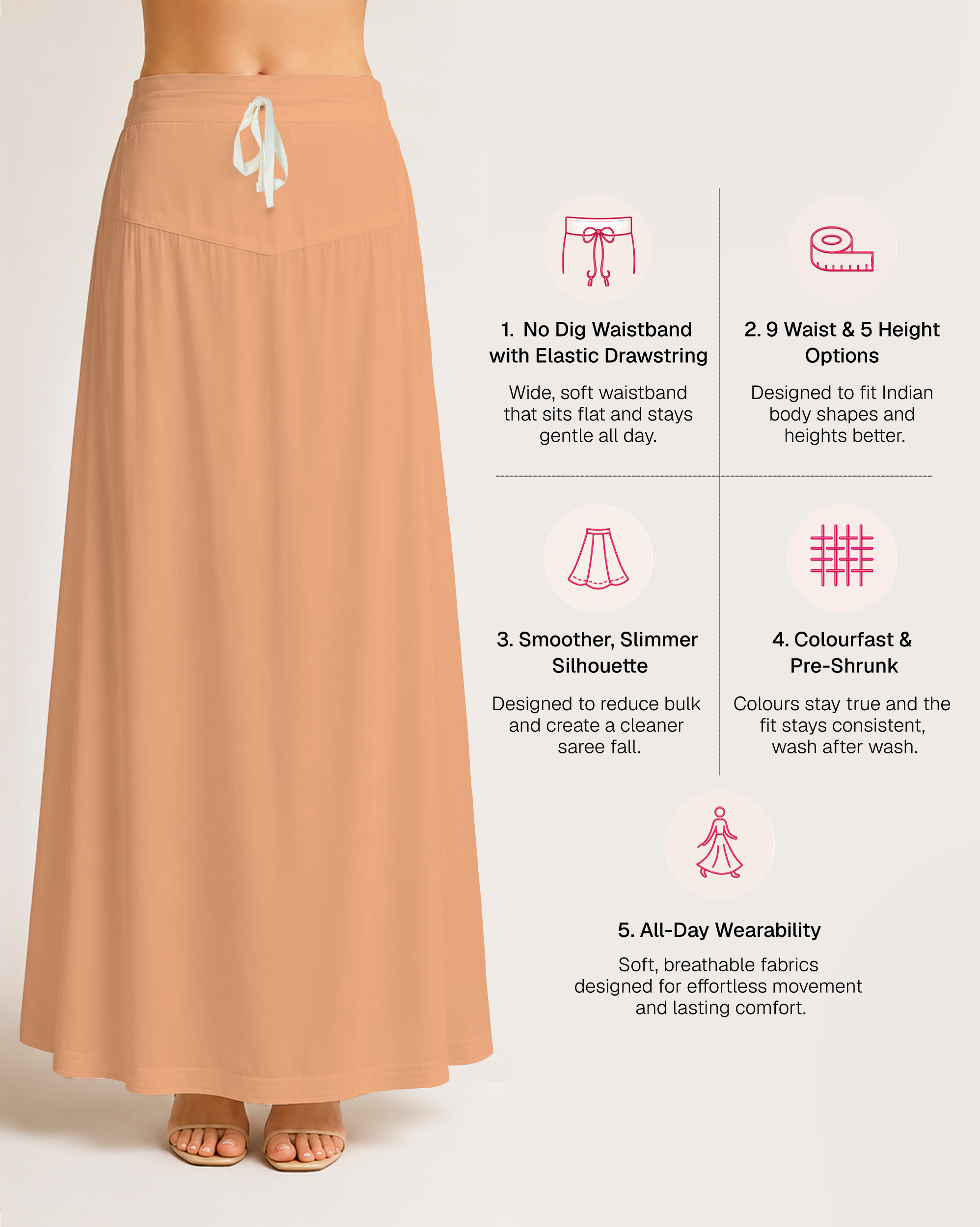 Fine Pure Cotton Satin Petticoat