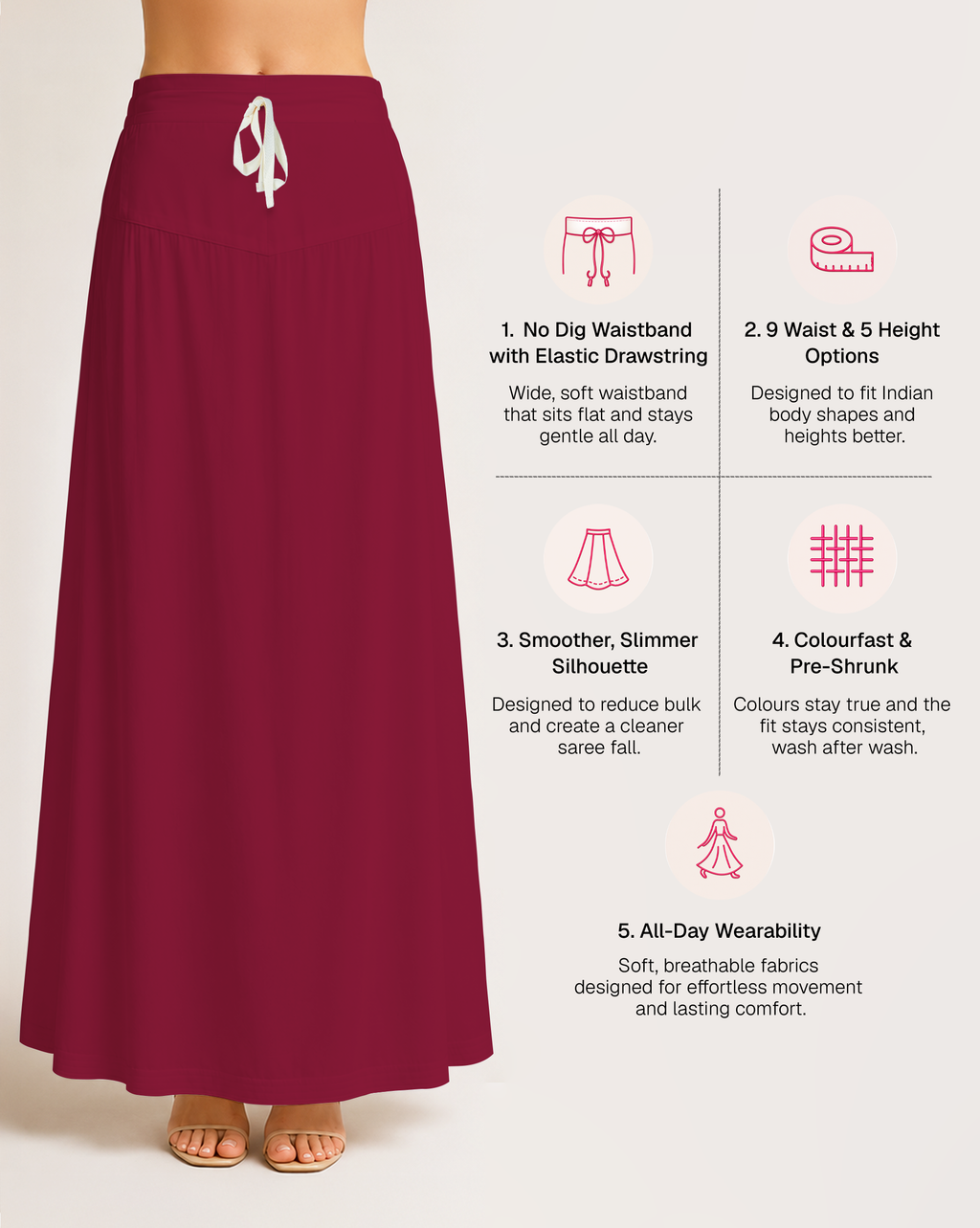 Fine Pure Cotton Satin Petticoat