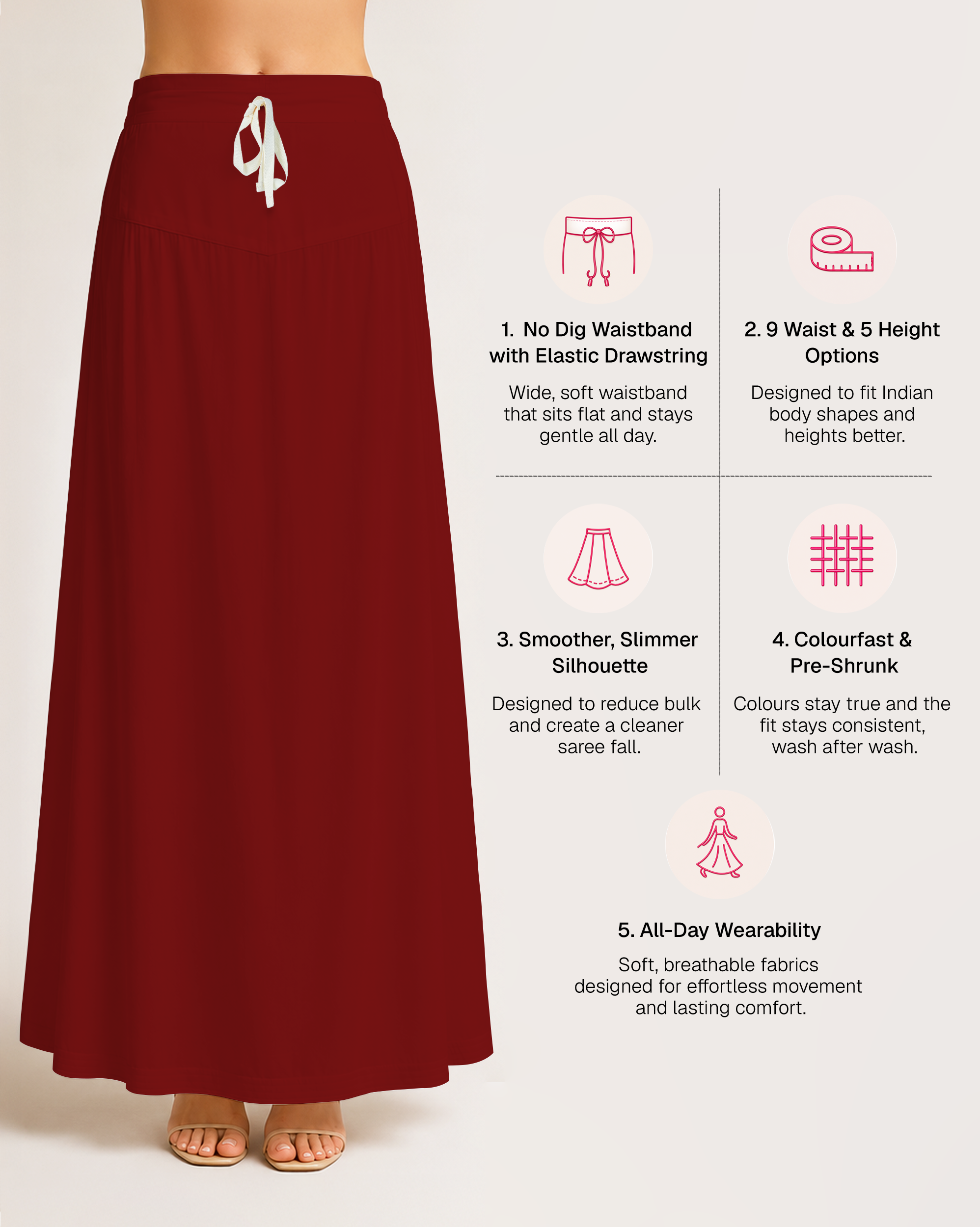 Fine Pure Cotton Satin Petticoat