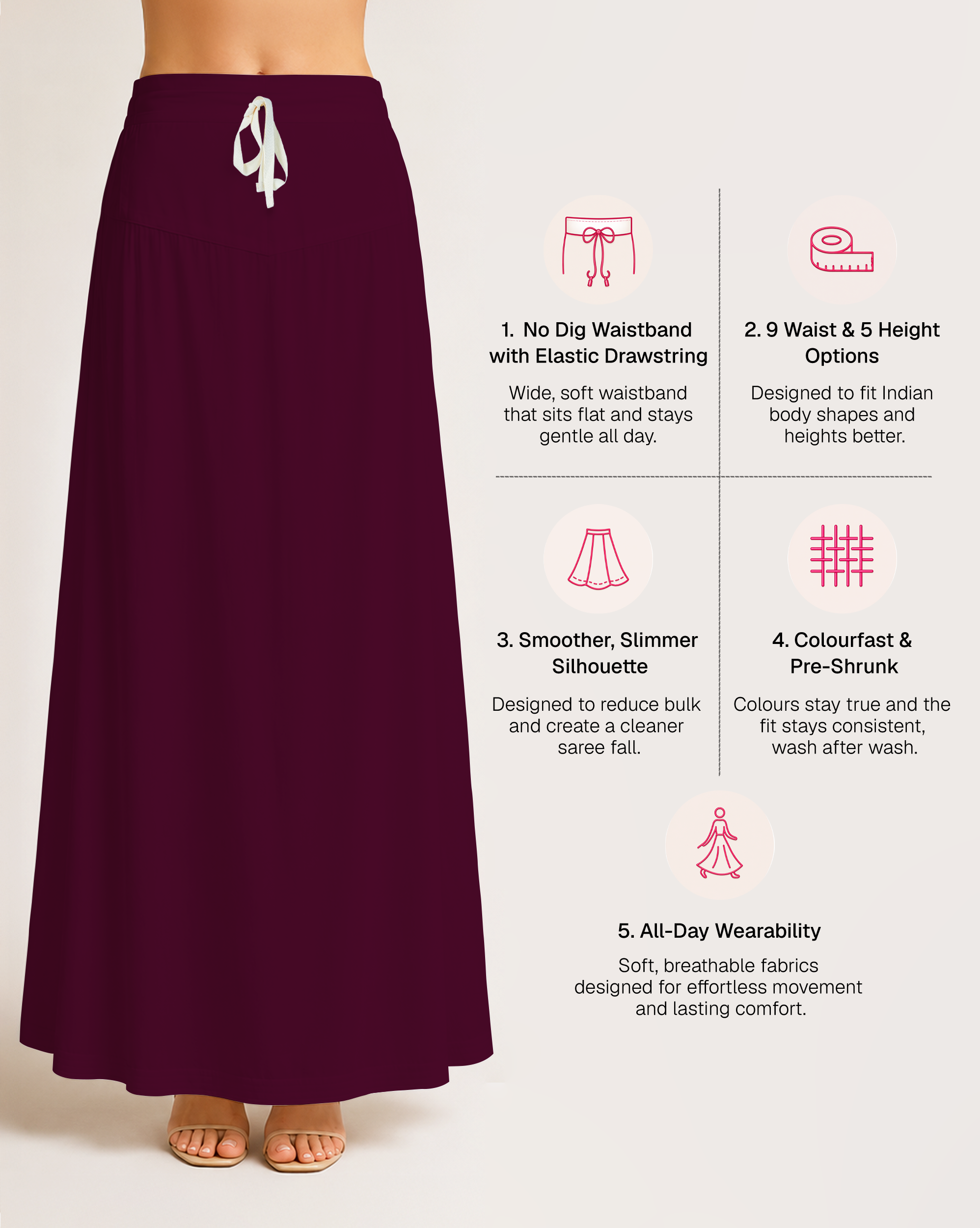Fine Pure Cotton Satin Petticoat