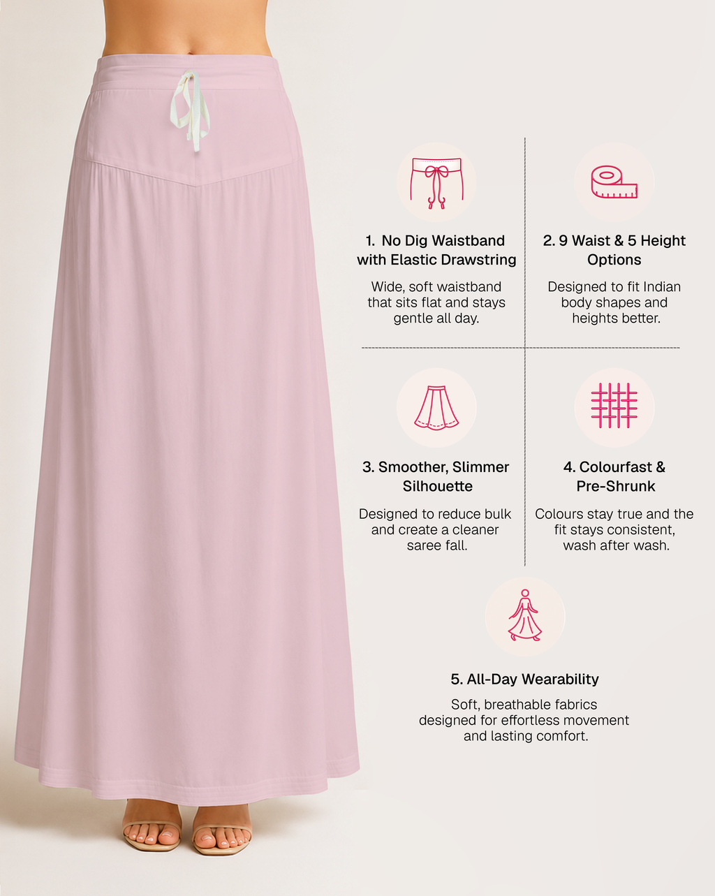 Fine Pure Cotton Satin Petticoat