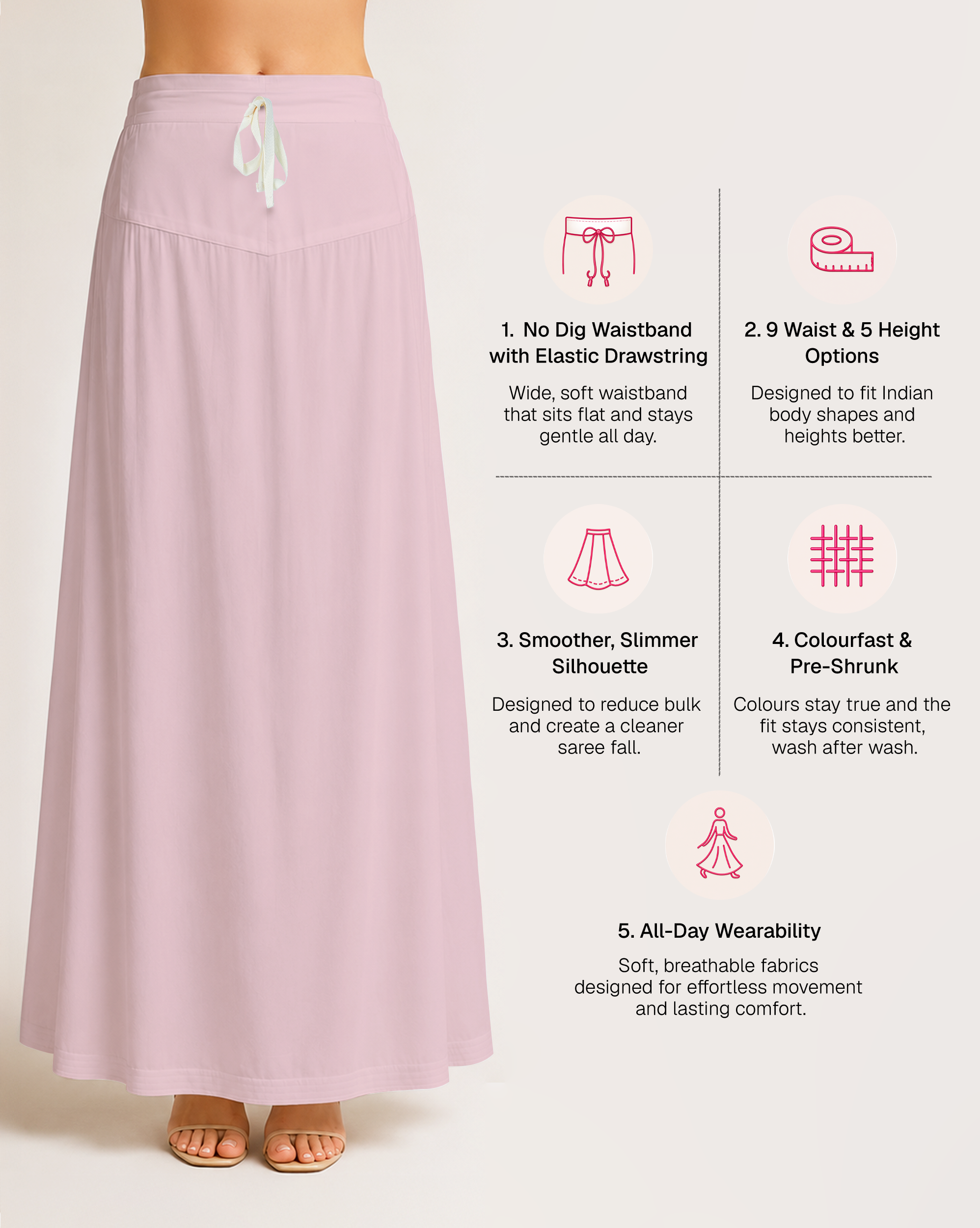 Fine Pure Cotton Satin Petticoat