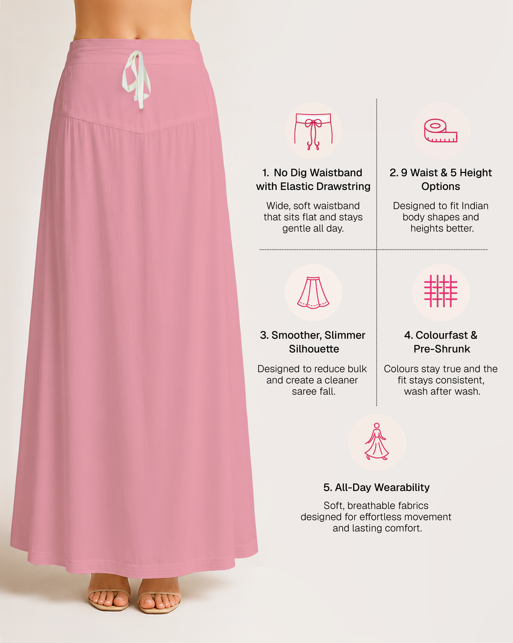 Fine Pure Cotton Satin Petticoat