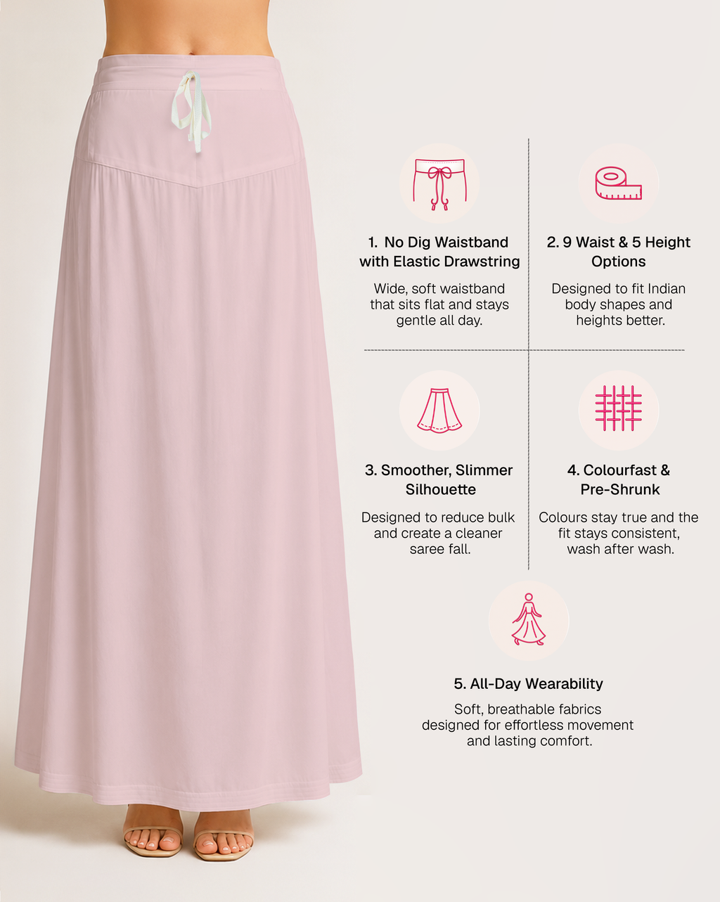 Fine Pure Cotton Satin Petticoat