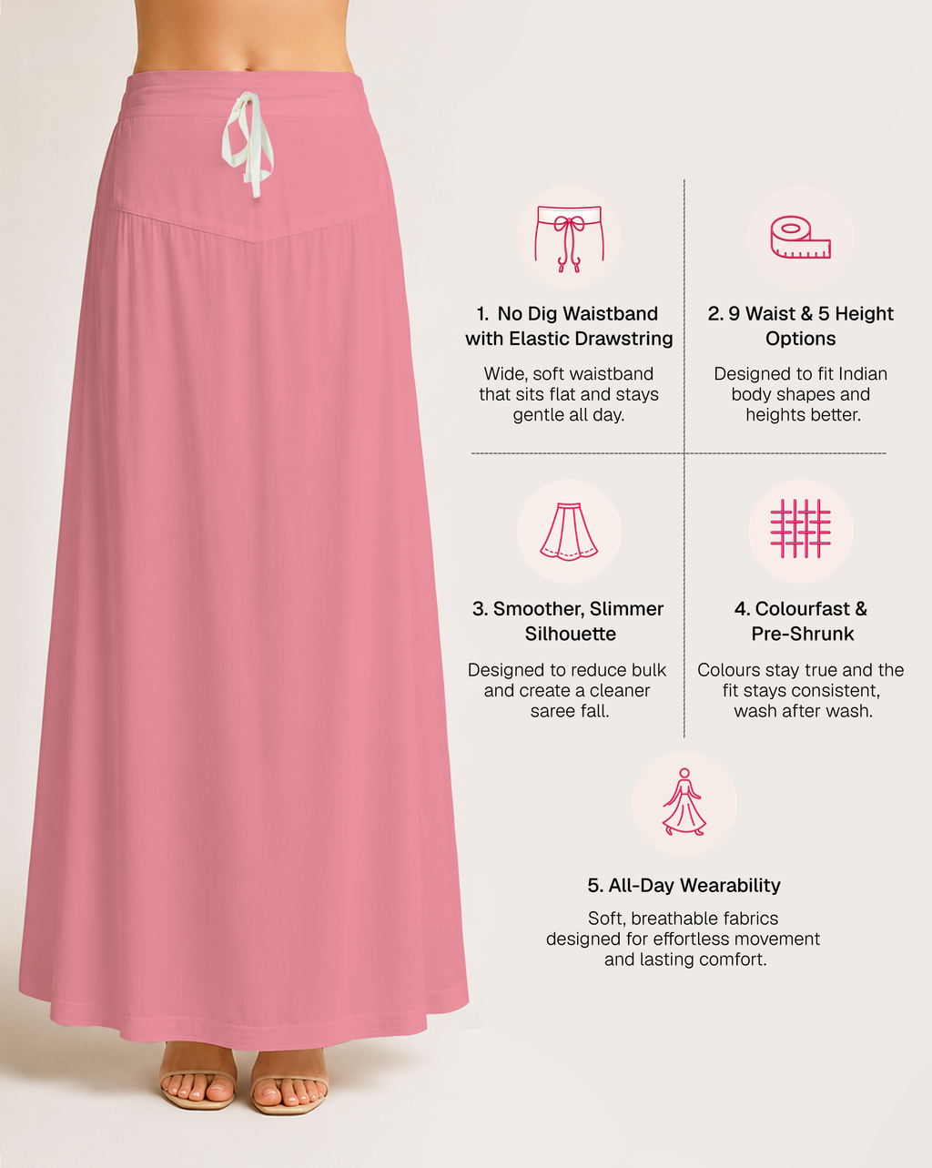 Fine Pure Cotton Satin Petticoat