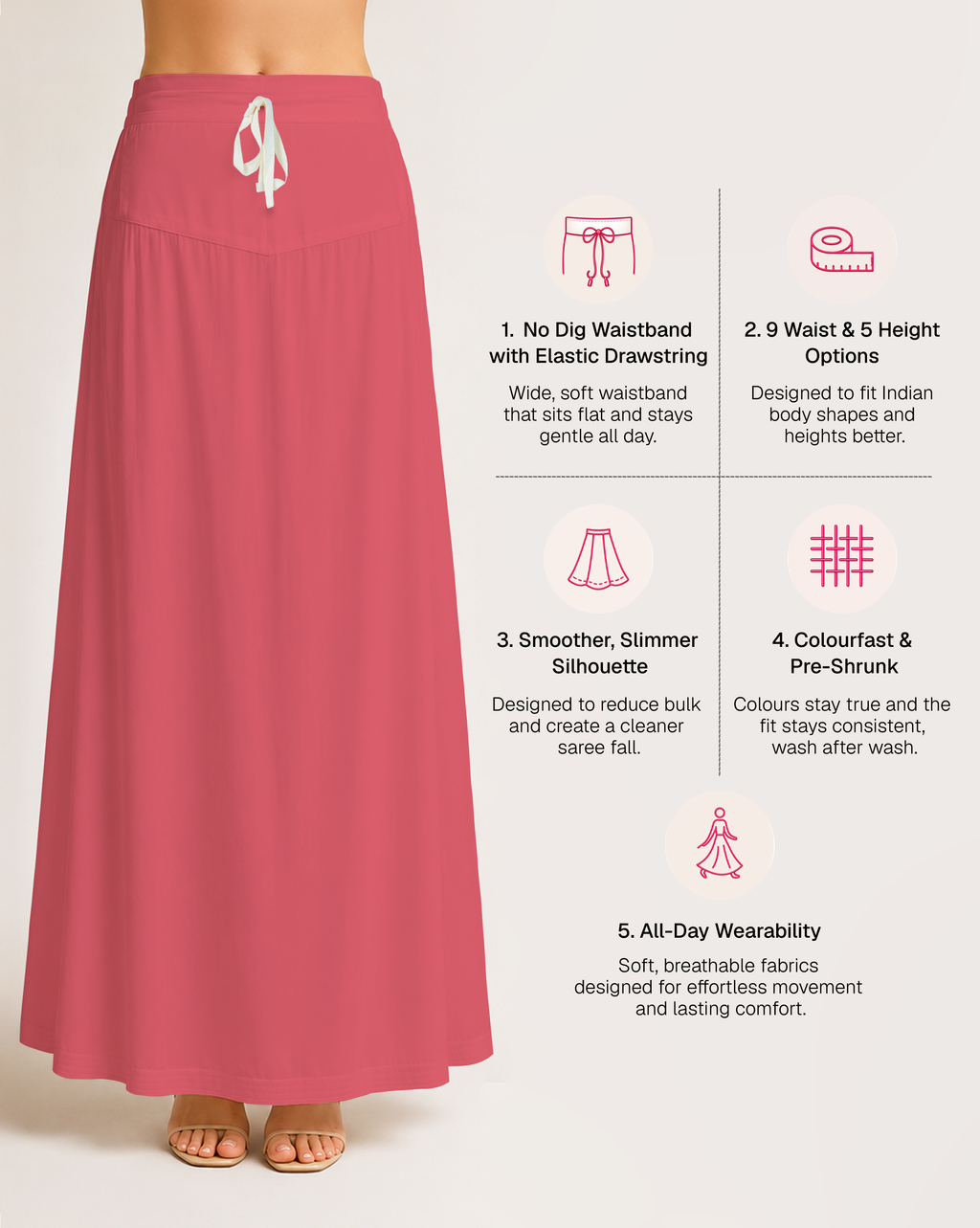 Fine Pure Cotton Satin Petticoat