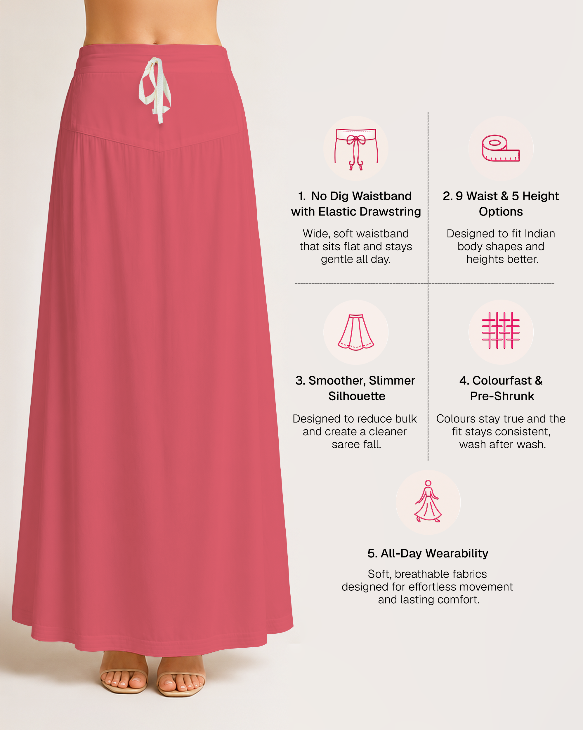 Fine Pure Cotton Satin Petticoat
