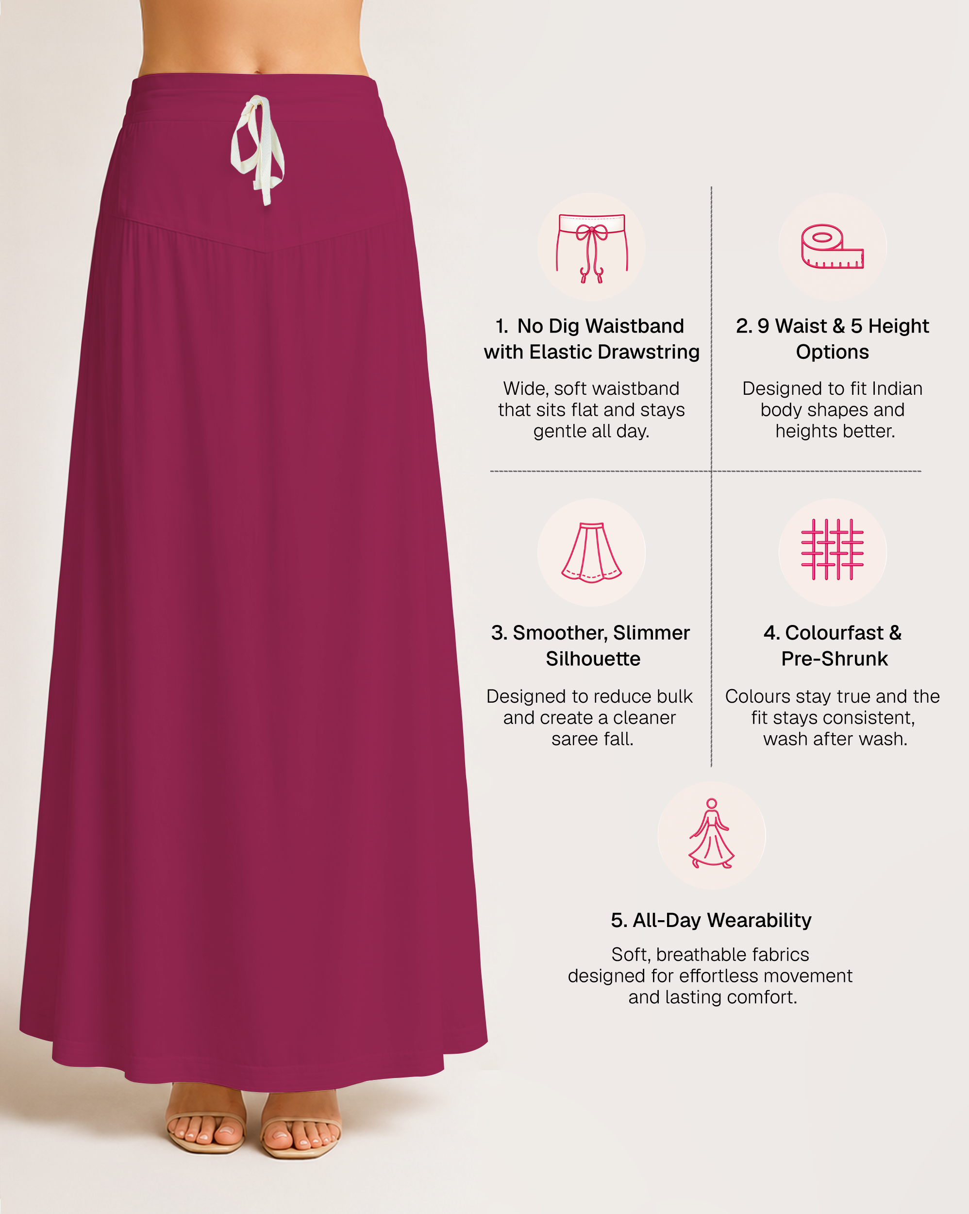 Fine Pure Cotton Satin Petticoat