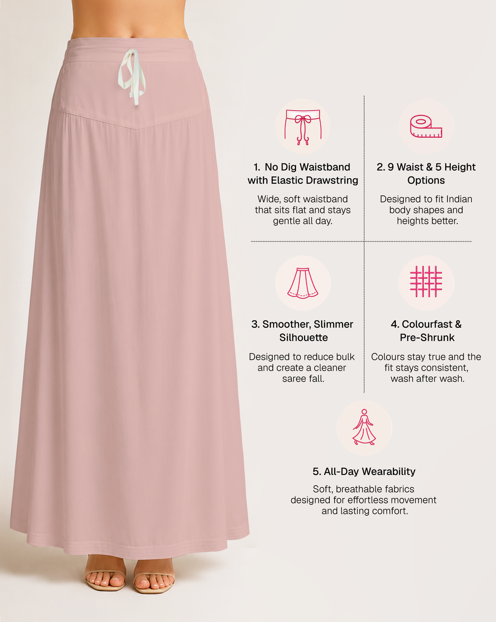 Fine Pure Cotton Satin Petticoat