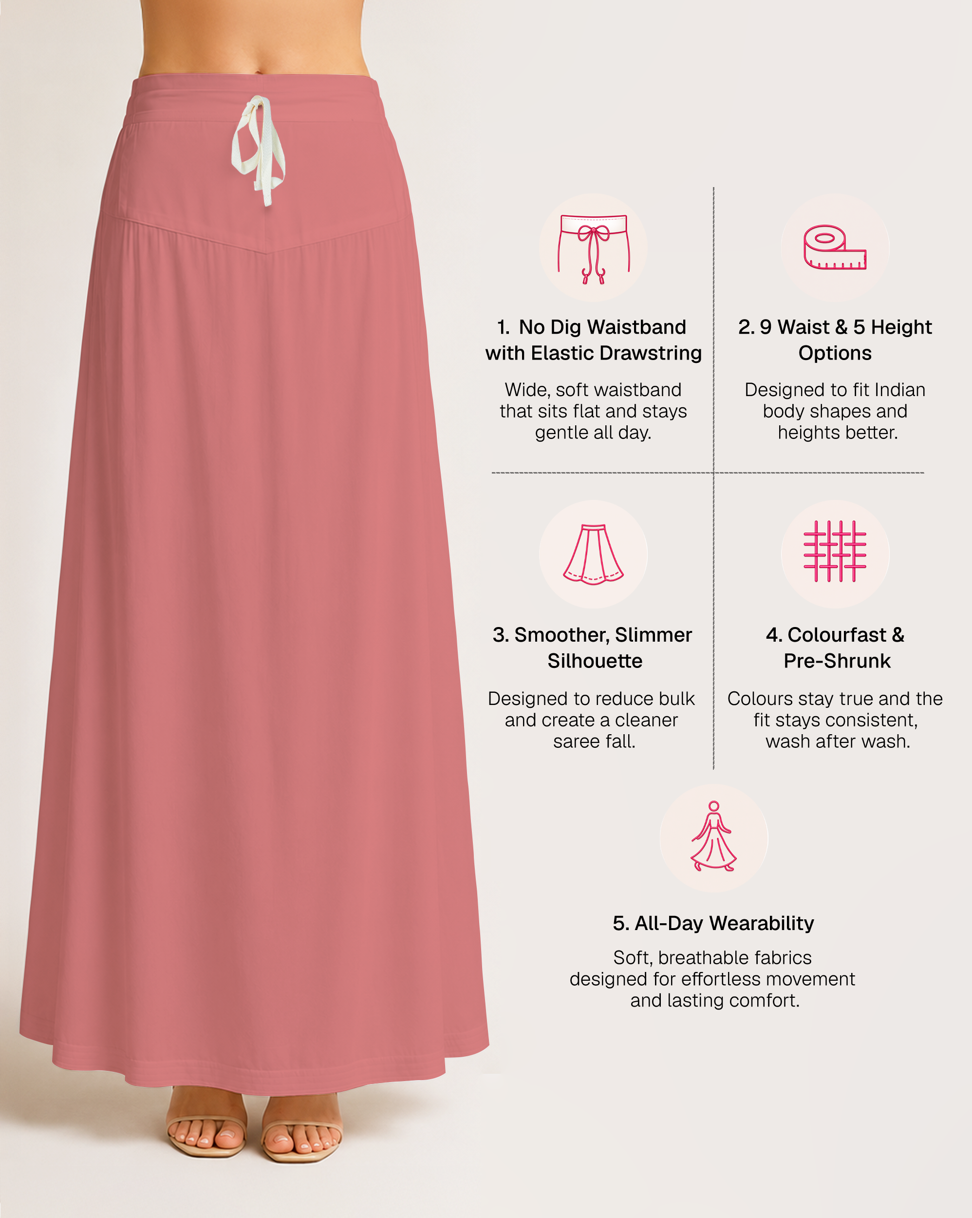 Fine Pure Cotton Satin Petticoat