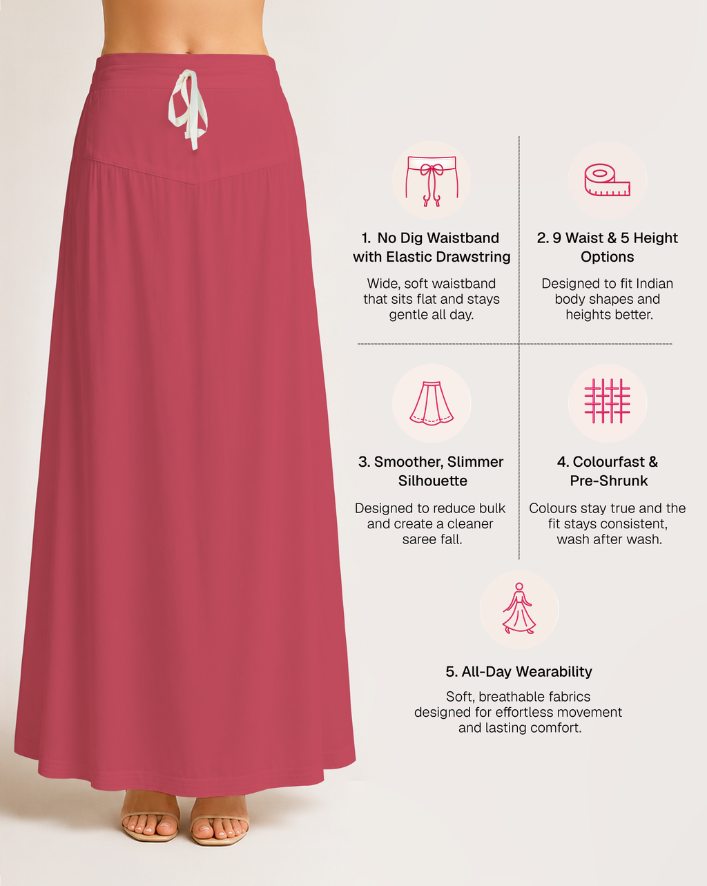 Fine Pure Cotton Satin Petticoat