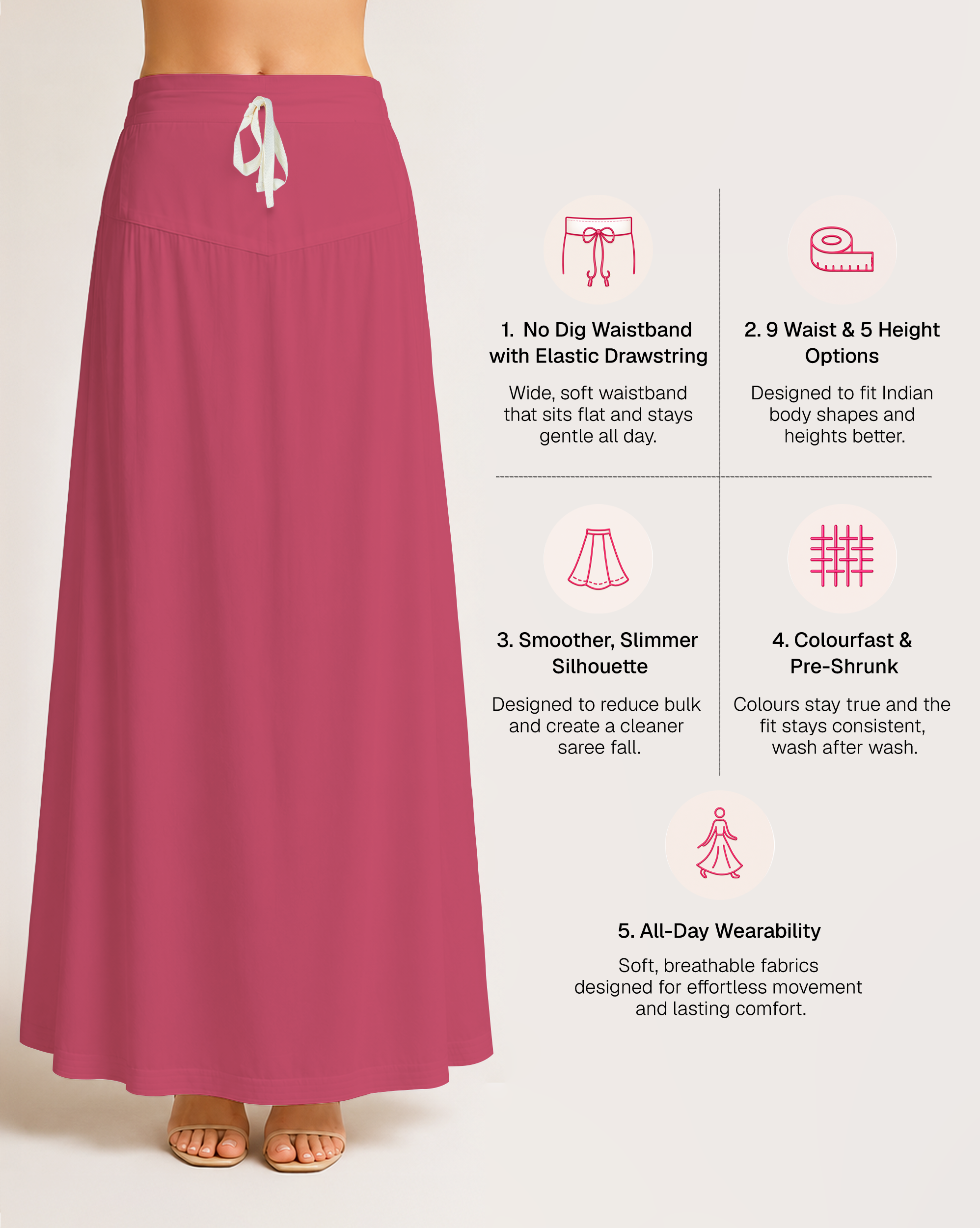 Fine Pure Cotton Satin Petticoat