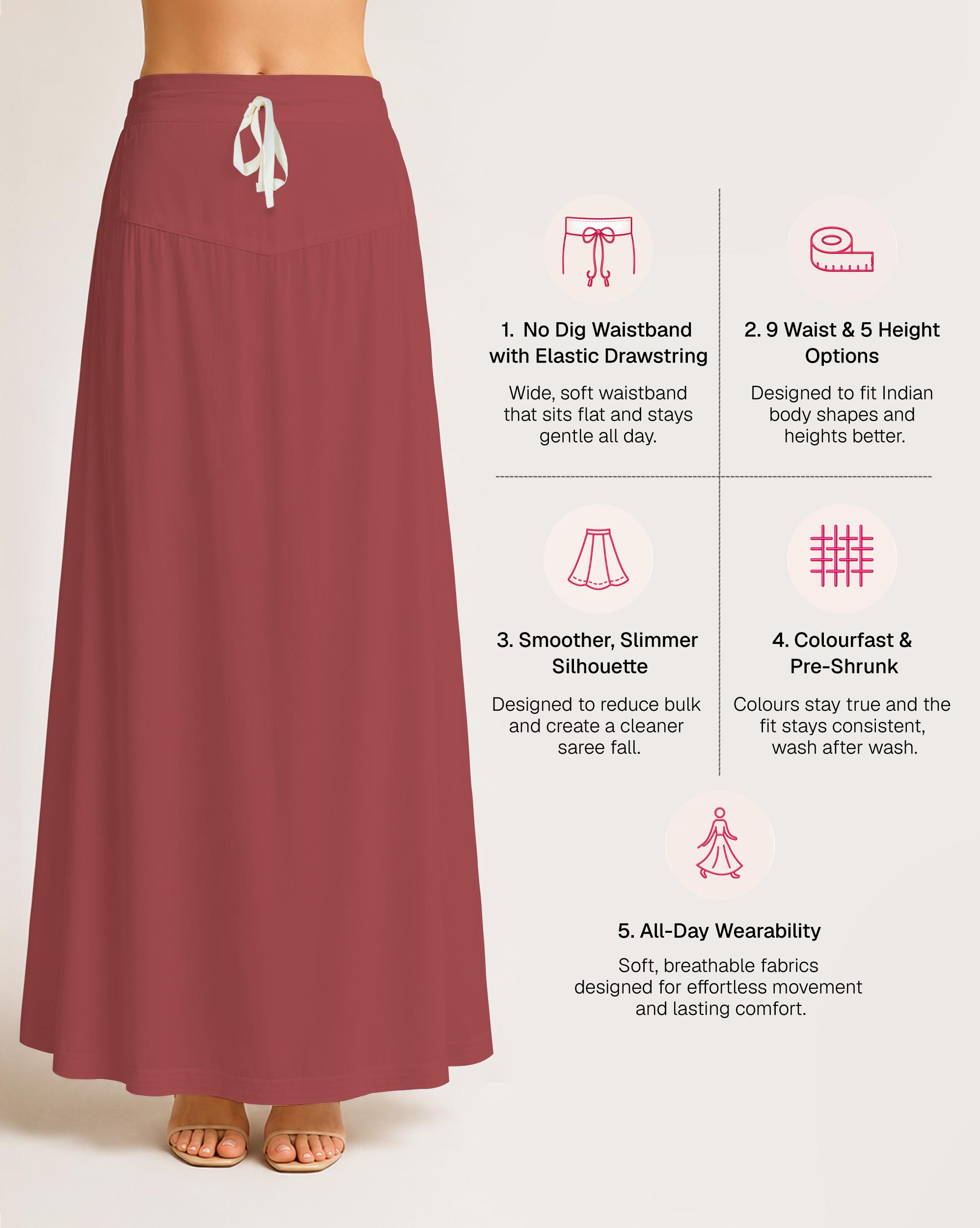 Fine Pure Cotton Satin Petticoat