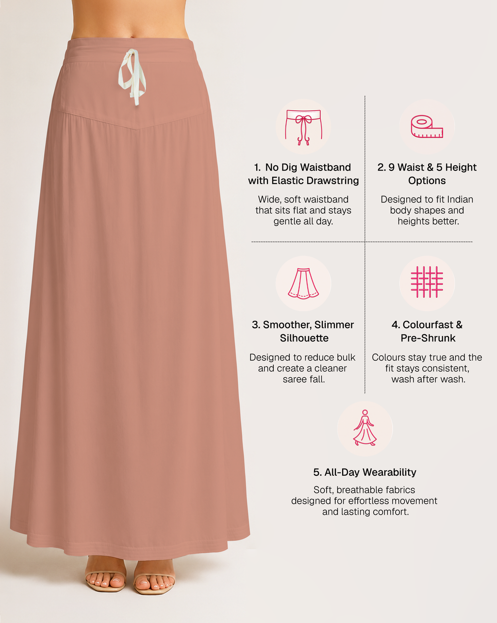 Fine Pure Cotton Satin Petticoat