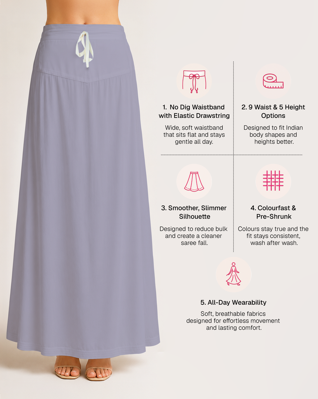 Fine Pure Cotton Satin Petticoat