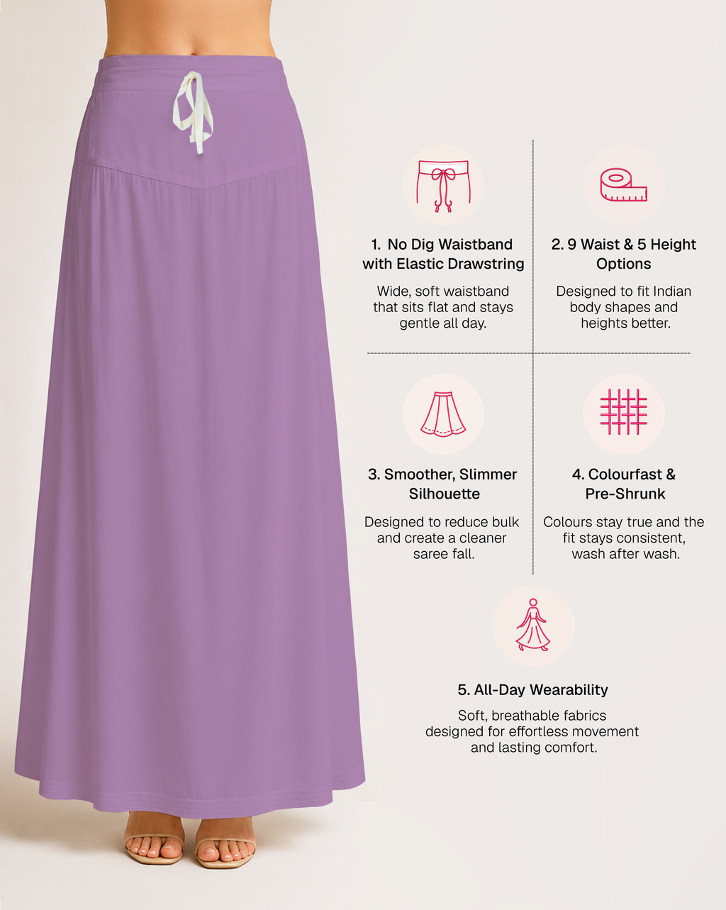 Fine Pure Cotton Satin Petticoat