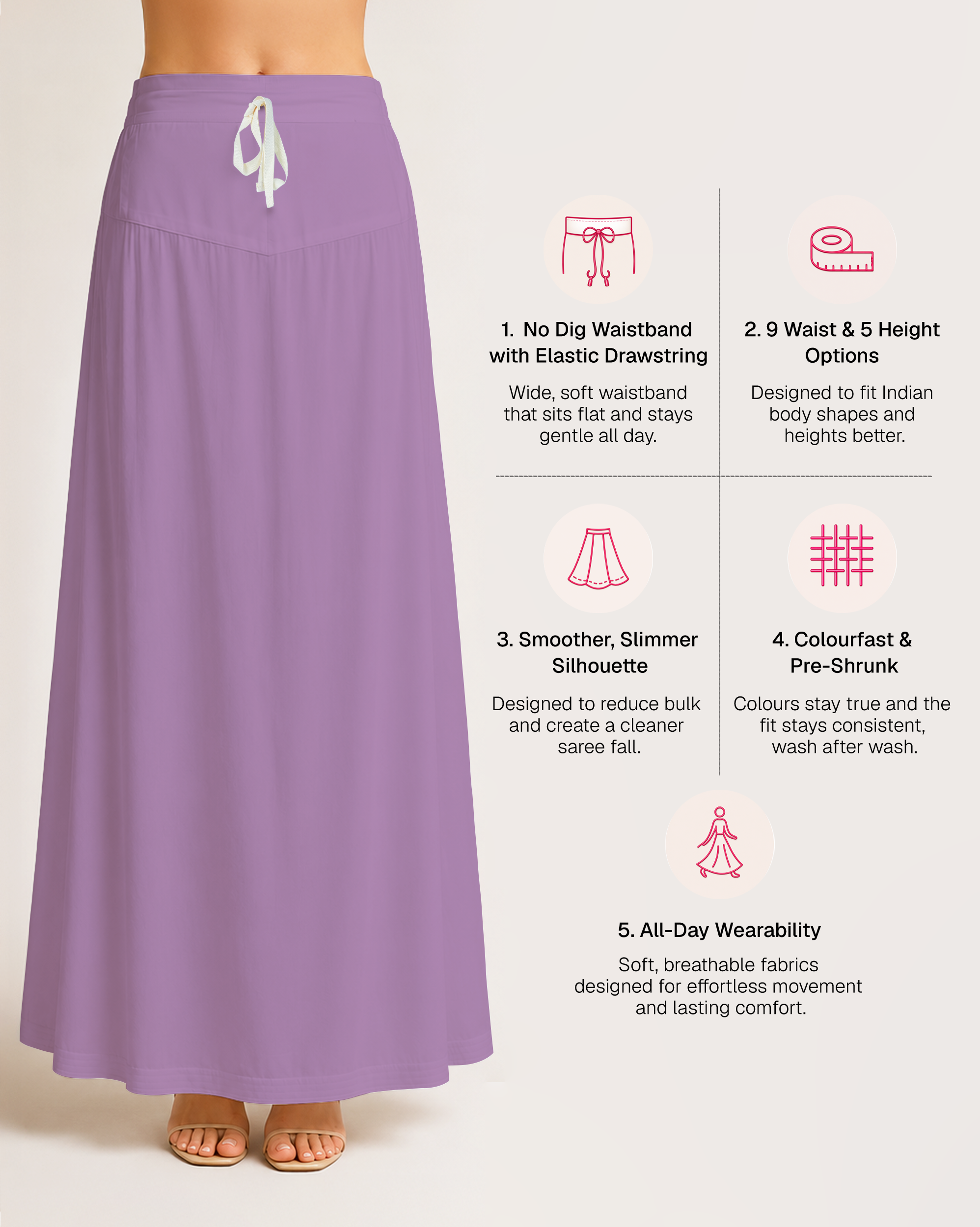 Fine Pure Cotton Satin Petticoat