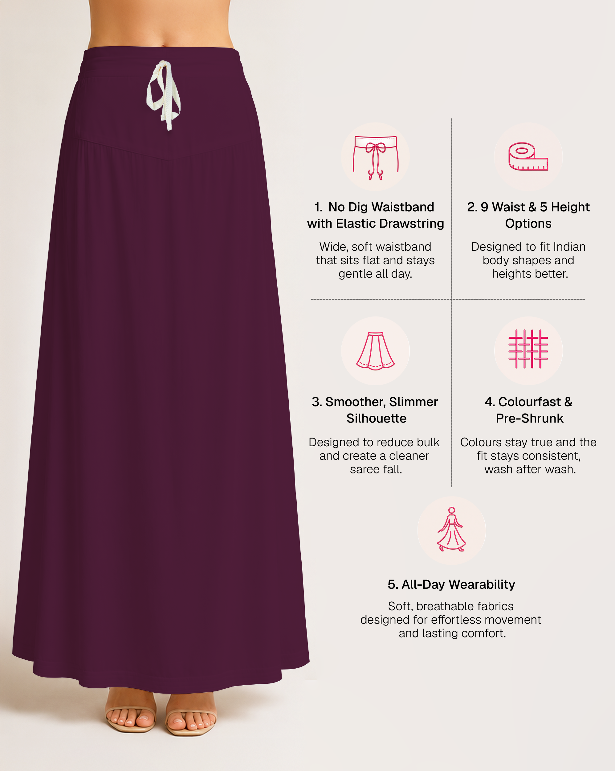 Fine Pure Cotton Satin Petticoat