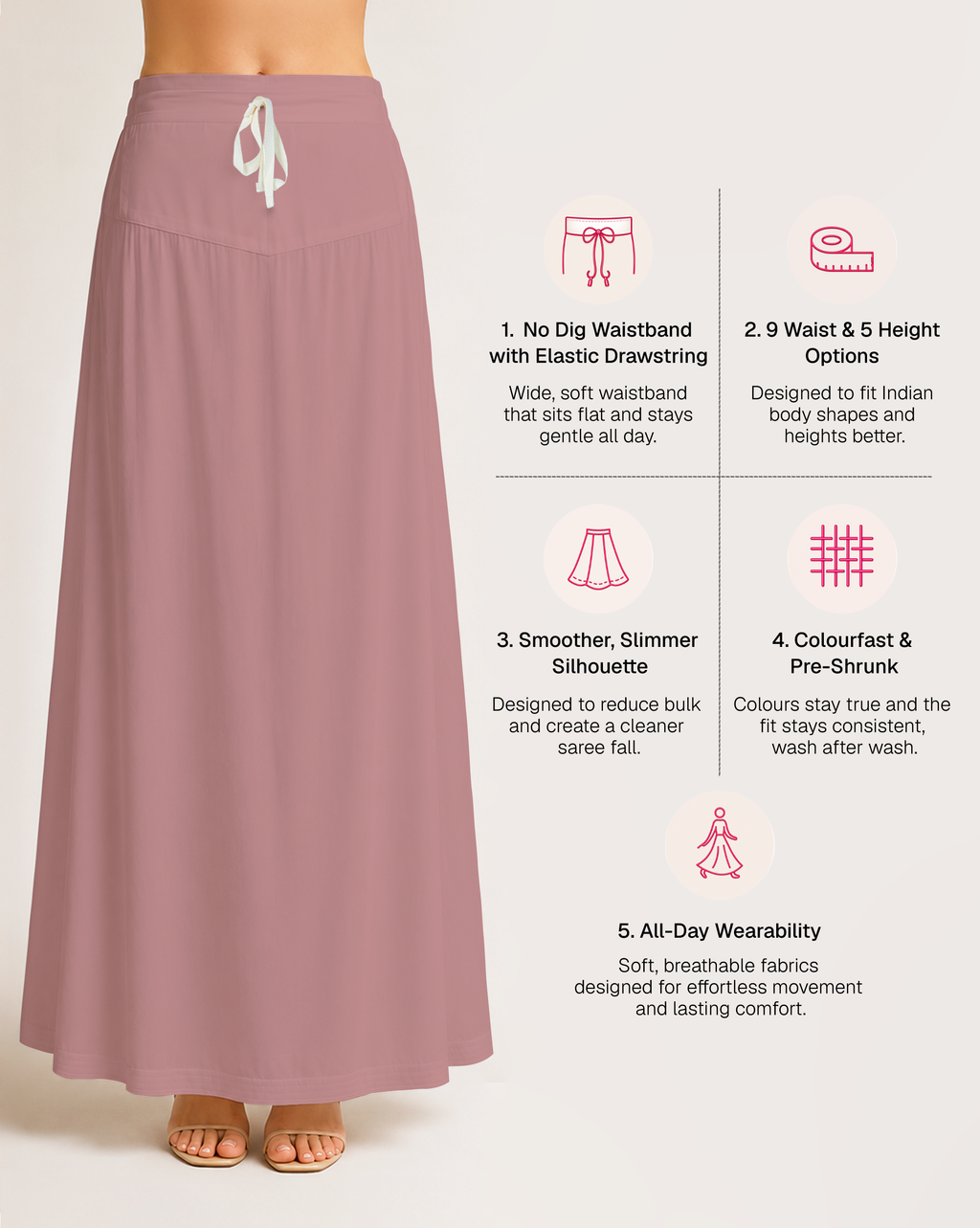 Fine Pure Cotton Satin Petticoat