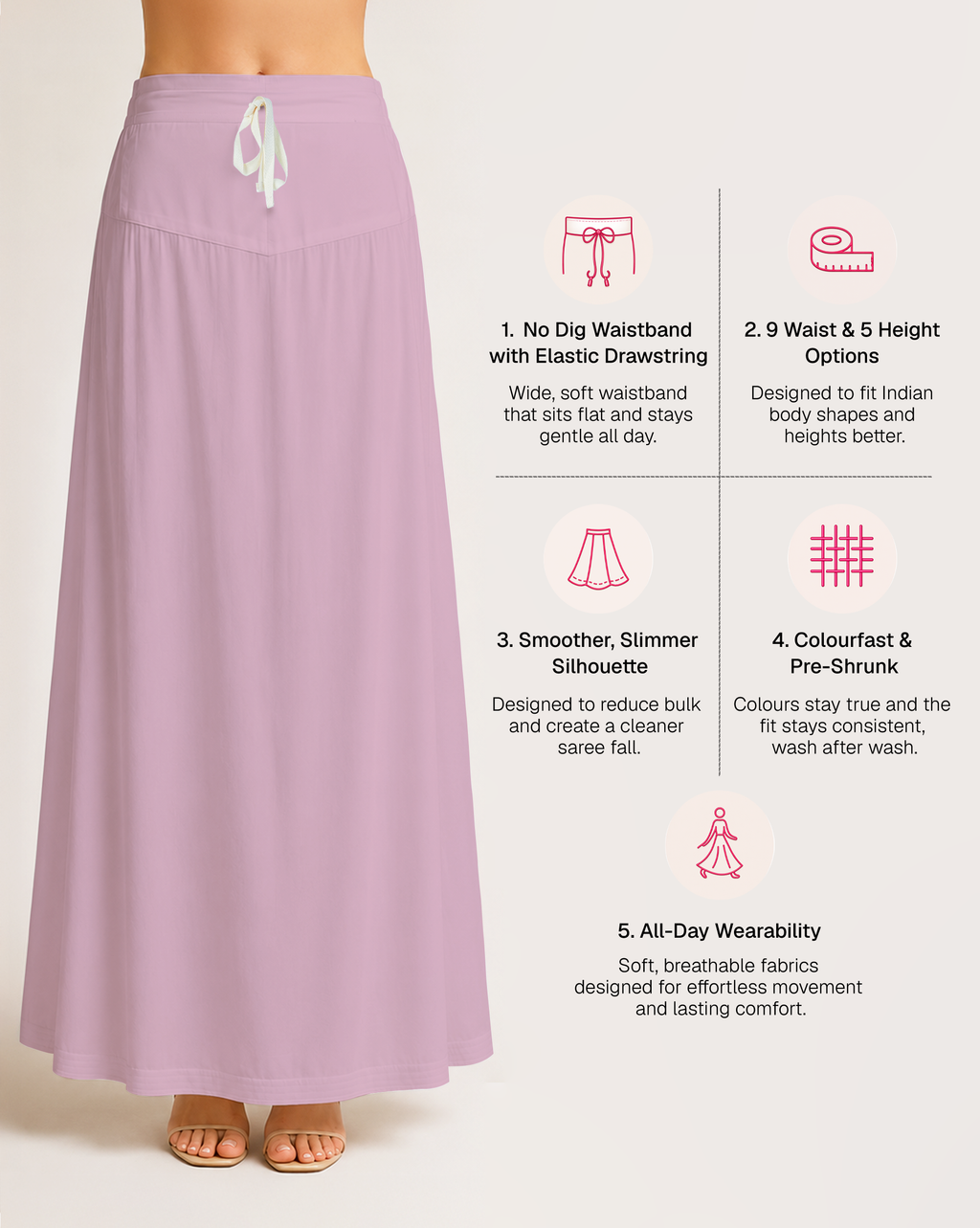 Fine Pure Cotton Satin Petticoat