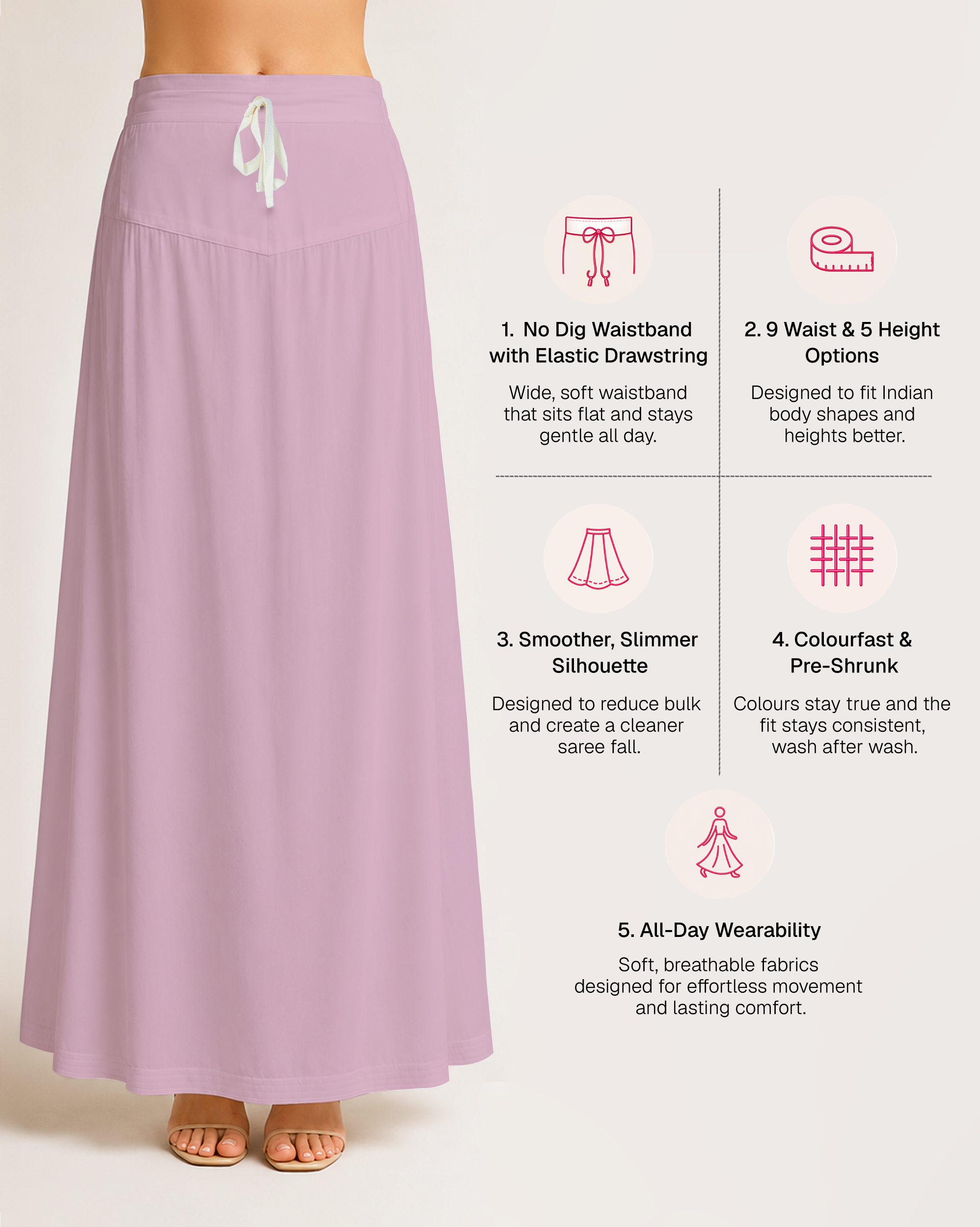 Fine Pure Cotton Satin Petticoat