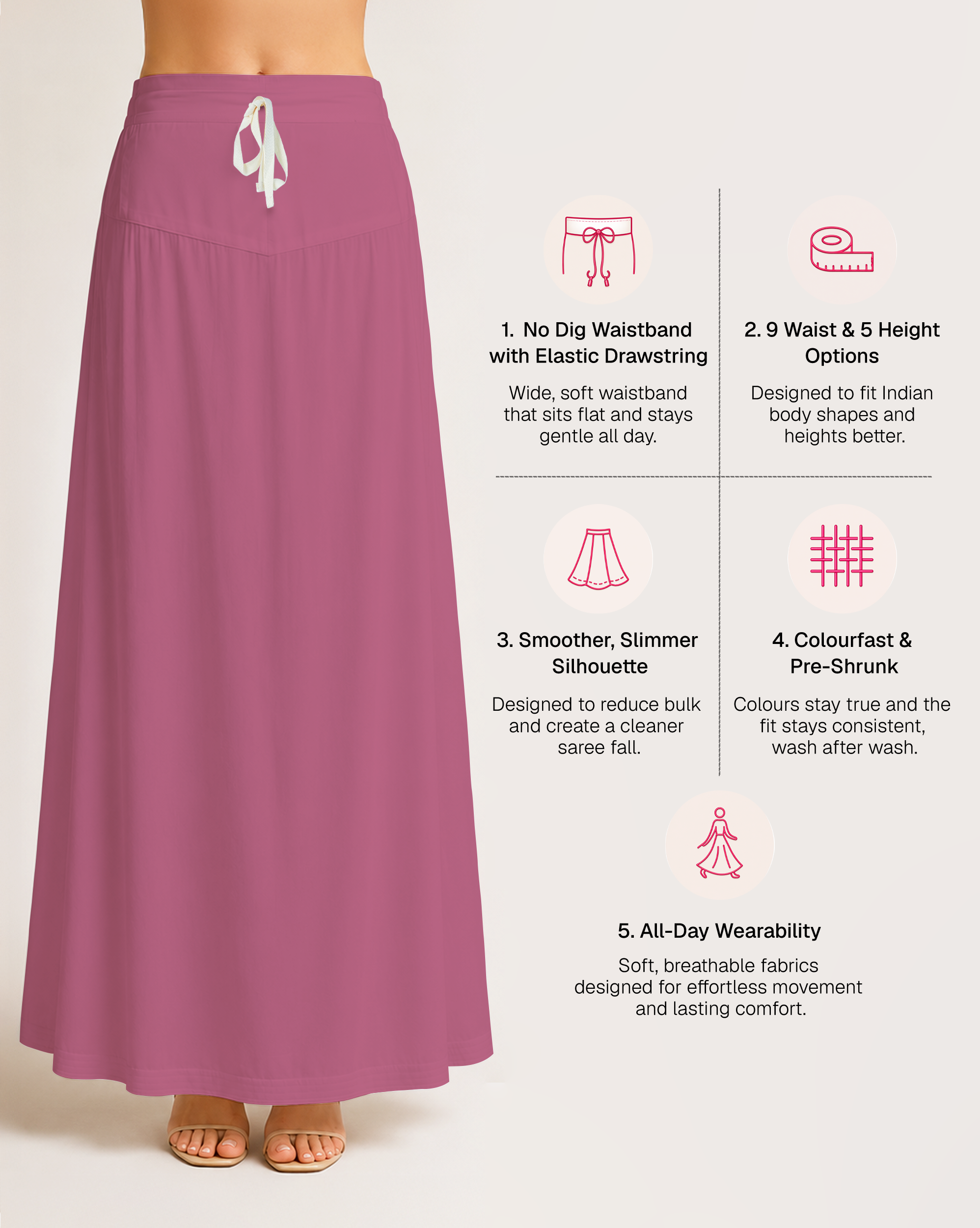 Fine Pure Cotton Satin Petticoat