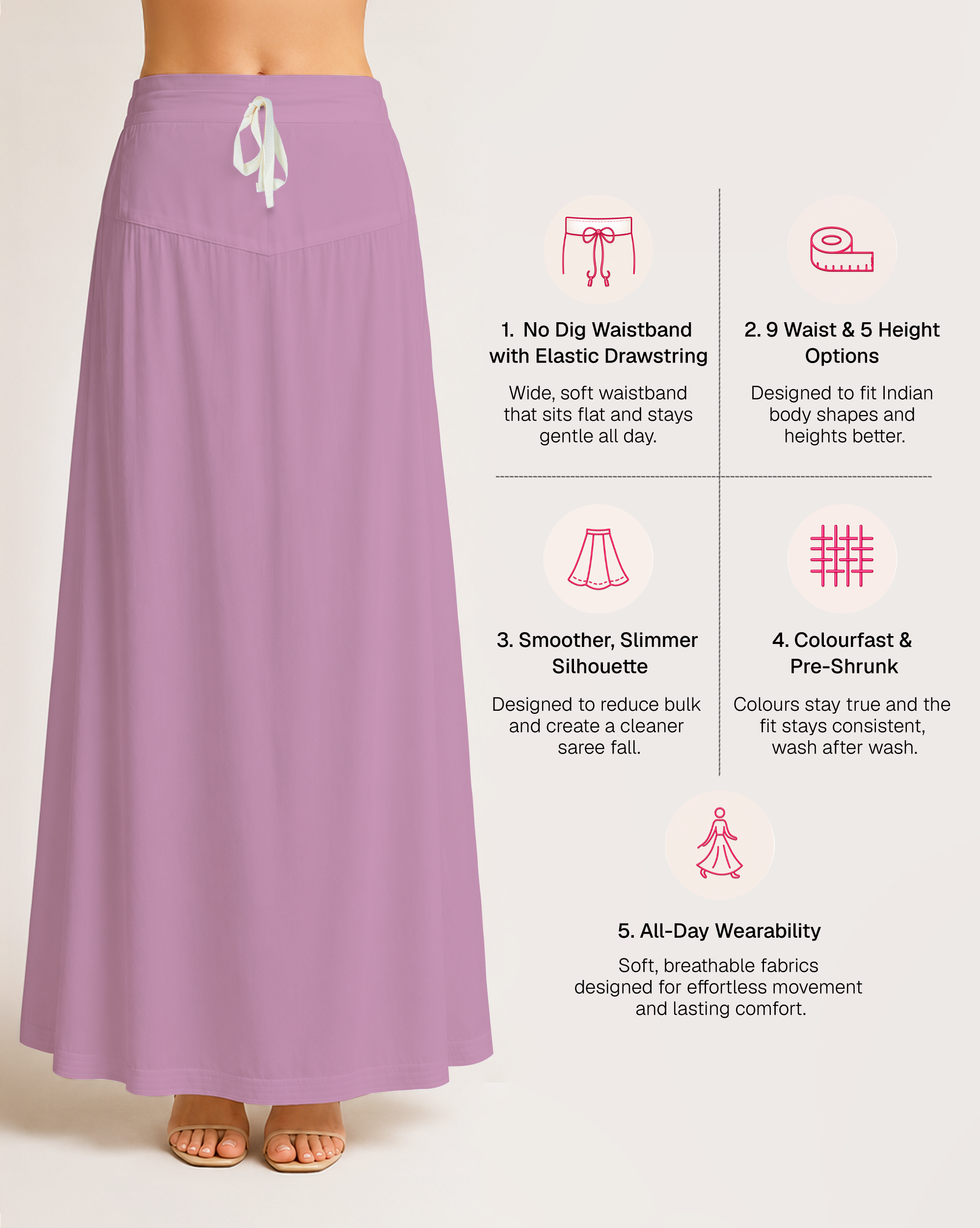 Fine Pure Cotton Satin Petticoat