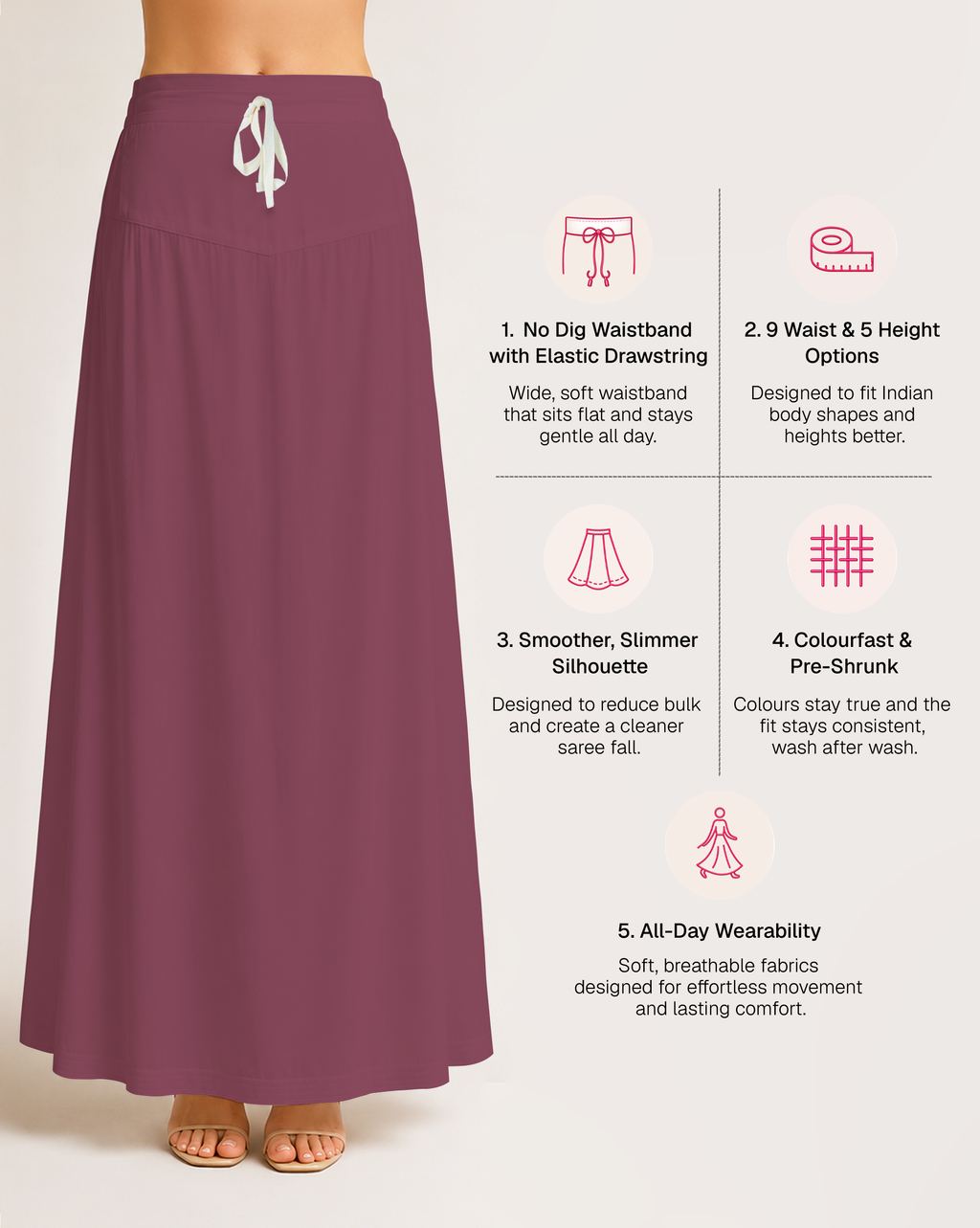 Fine Pure Cotton Satin Petticoat