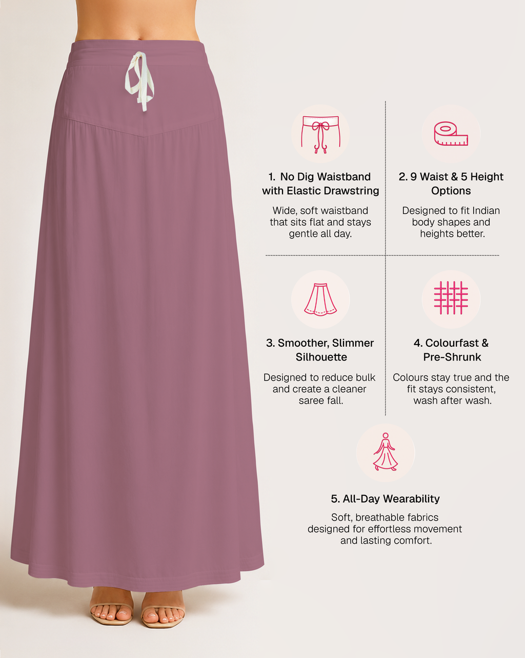 Fine Pure Cotton Satin Petticoat